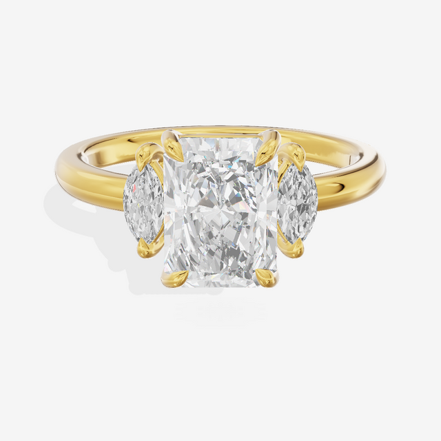Classic Sincere Three Stone Radiant Engagement Ring (1/3 ct. tw.) in 14K Yellow Gold
