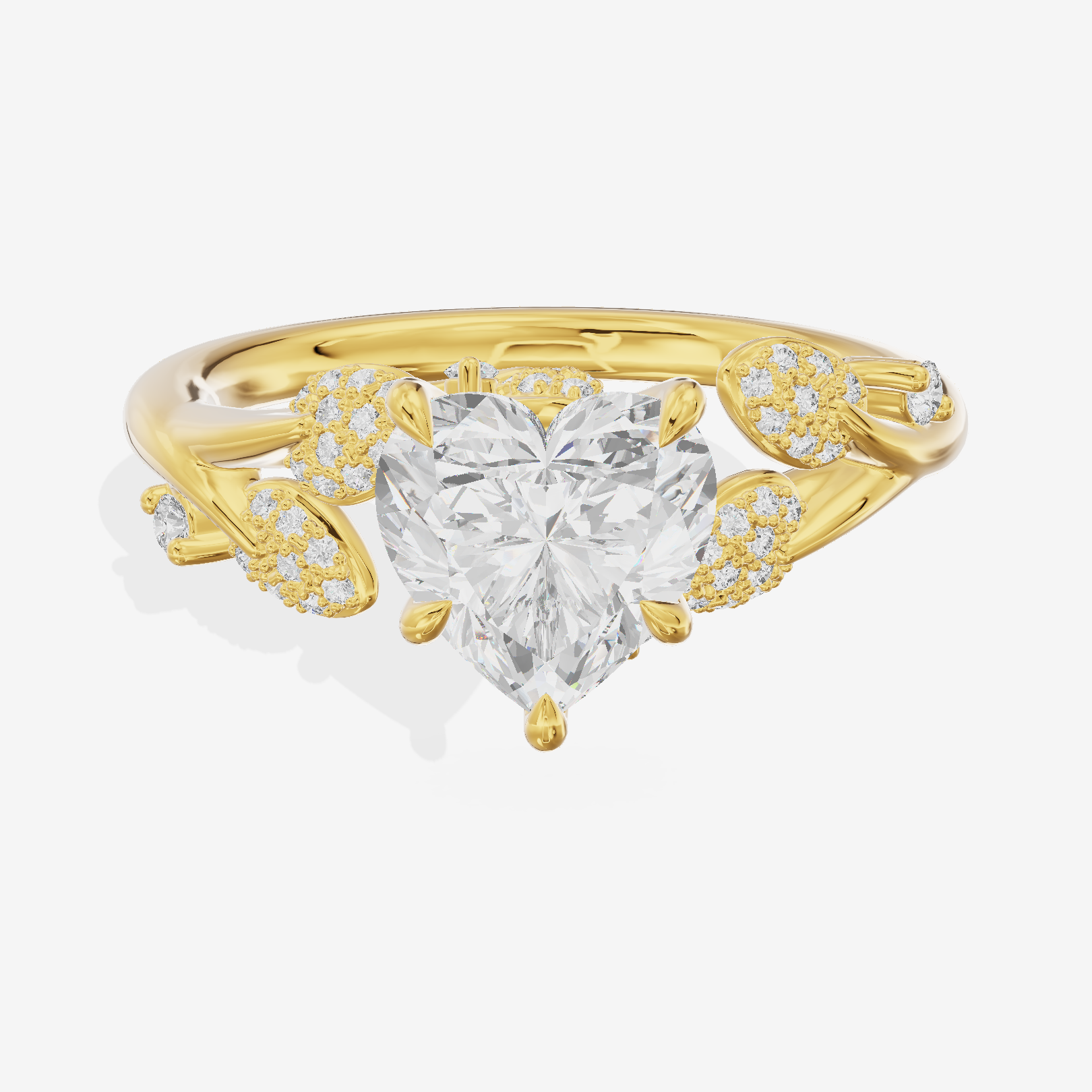 Lightwoven Heart Engagement Ring with Side Stones (1/6 ct. tw.) in 14K Yellow Gold