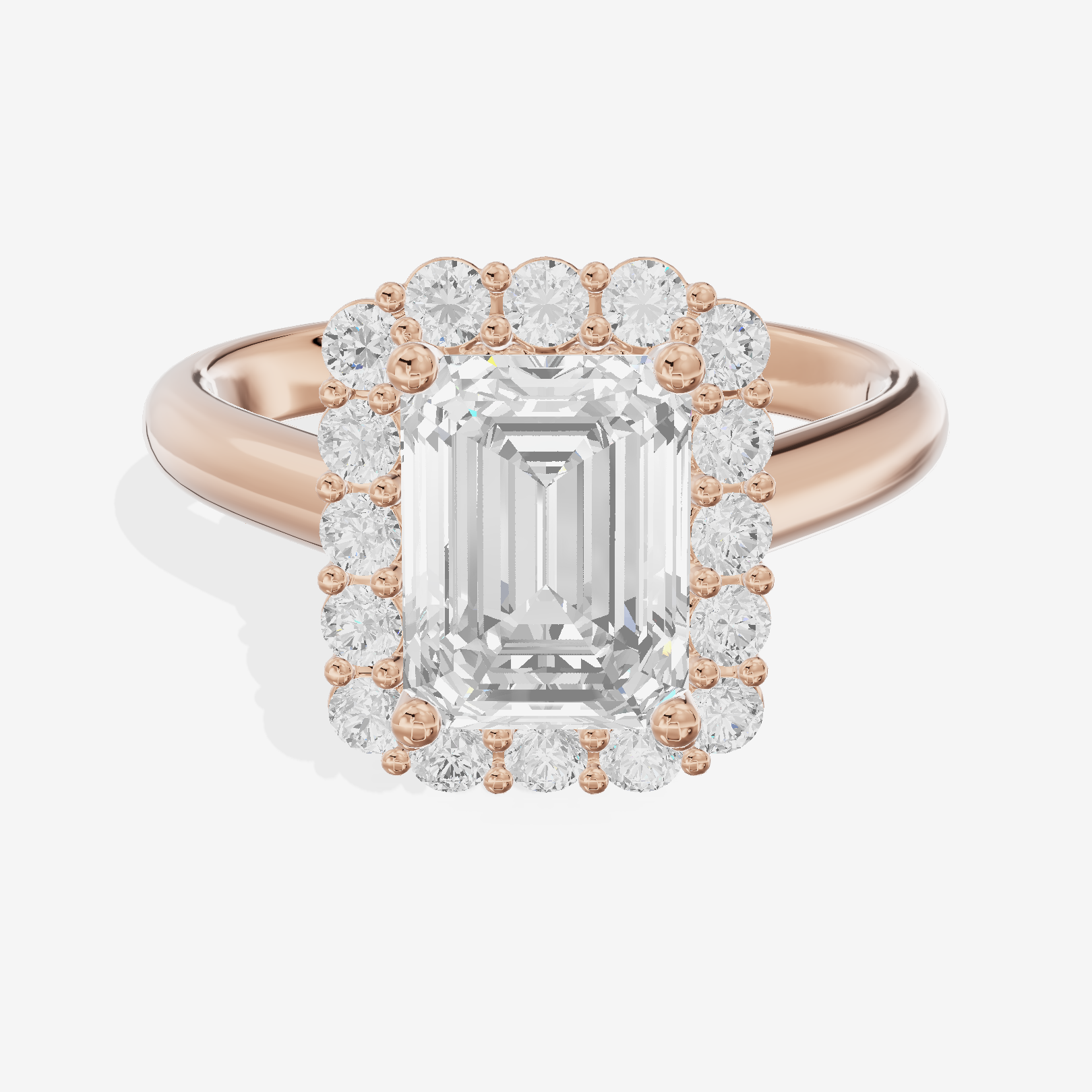 Liviana Emerald Halo Engagement Ring (2/5 ct. tw.) in 18K Rose Gold