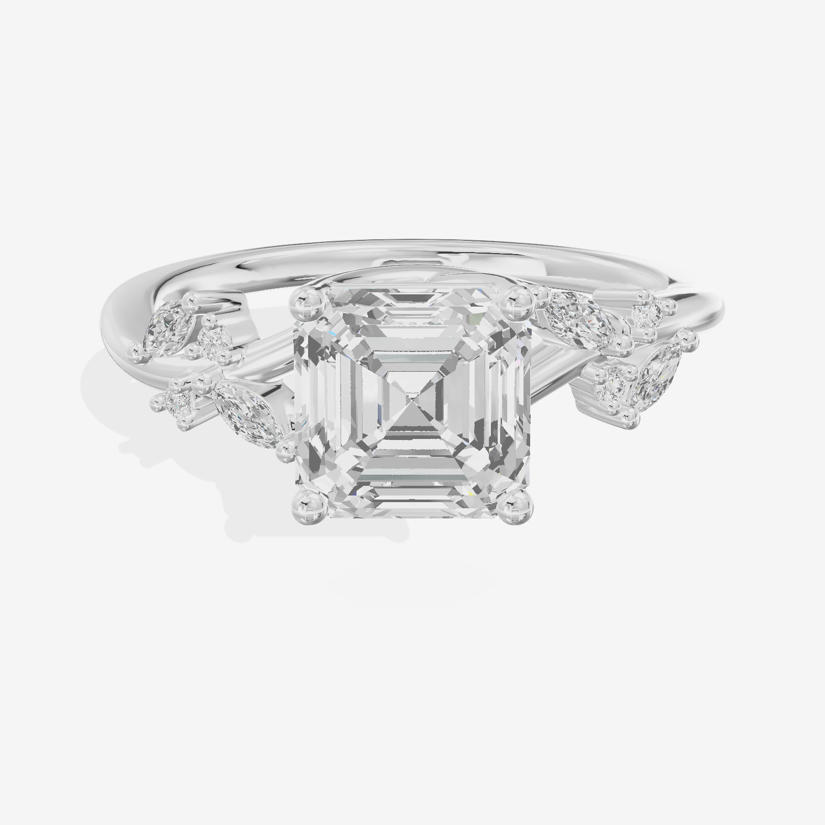 Vintage Trueheart Asscher Engagement Ring (1/6 ct. tw.) in Platinum