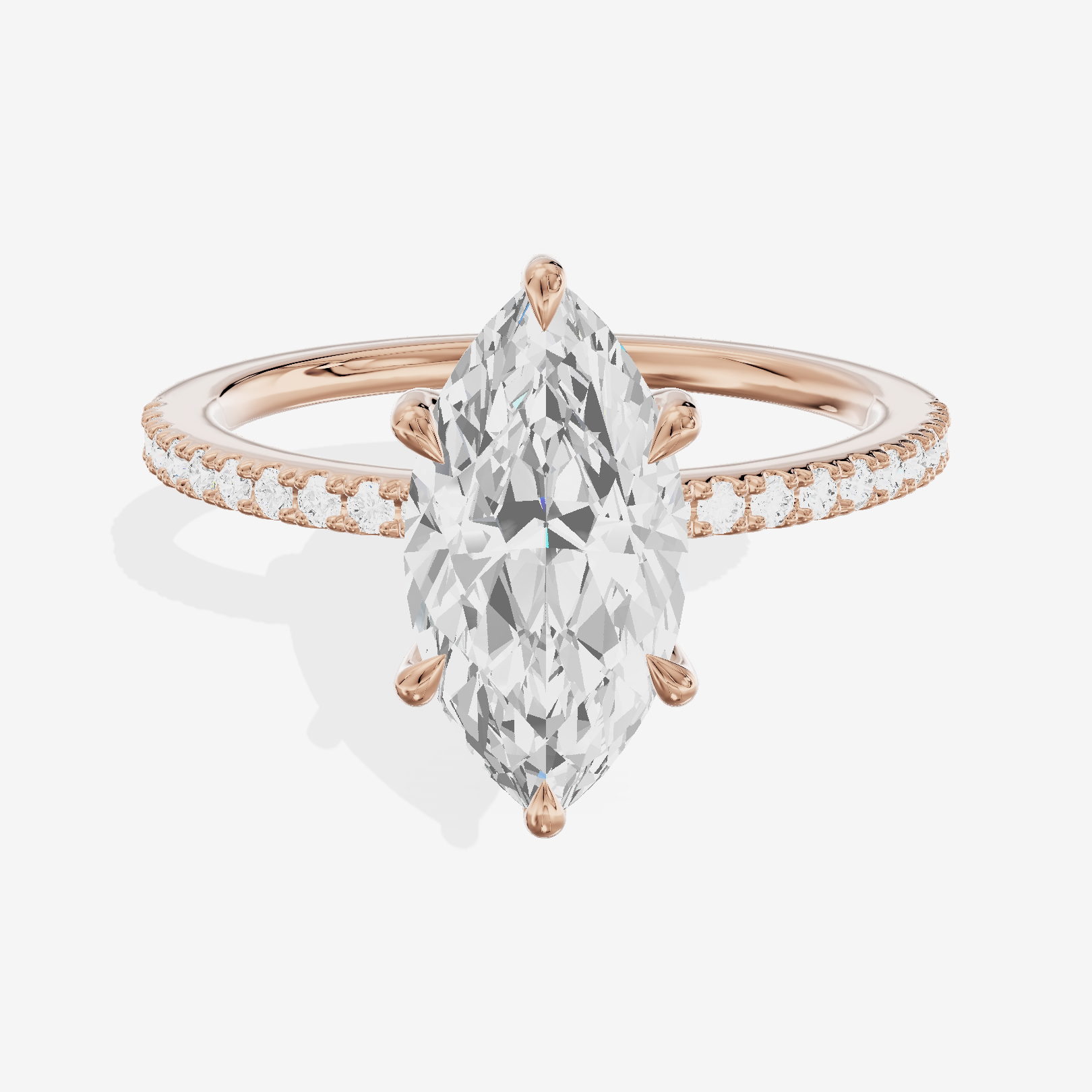 Lateria Hidden Halo Marquise Engagement Ring (1/5 ct. tw.) in 18K Rose Gold
