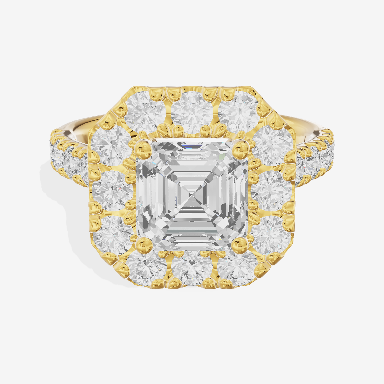 Liviana Halo Asscher Engagement Ring (1/4 ct. tw.) in 18K Yellow Gold