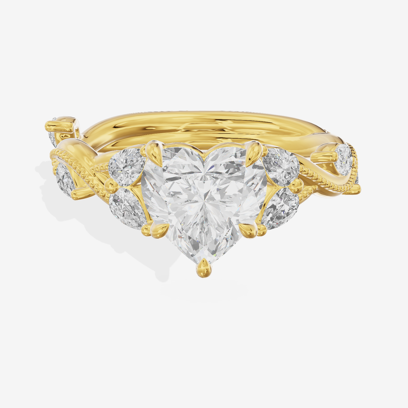 Vintage Twine Heart Engagement Ring (3/8 ct. tw.) in 18K Yellow Gold