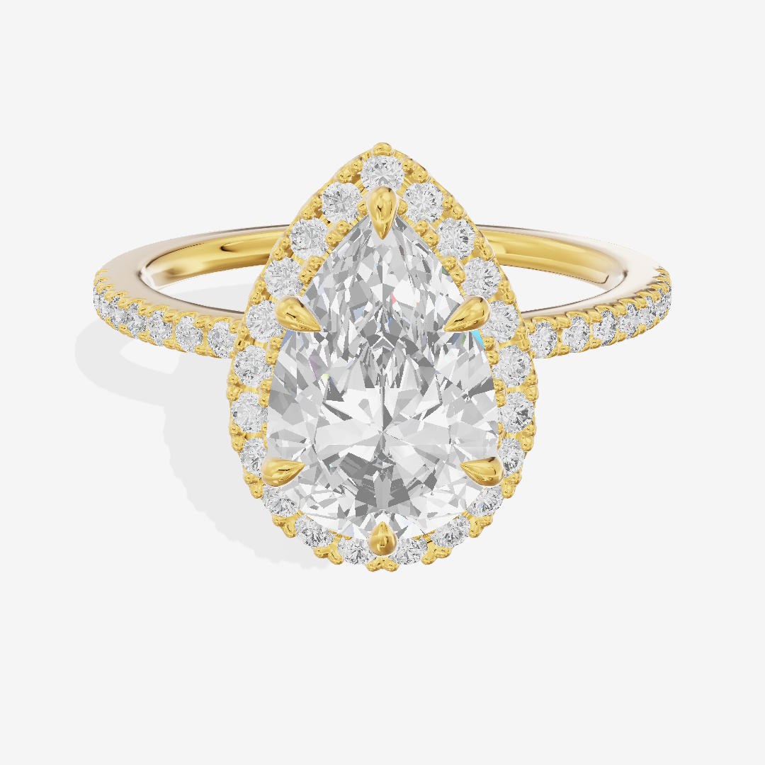 Vintage Adorae Pear Hidden Halo Engagement Ring (2/5 ct. tw.) in 14K Yellow Gold
