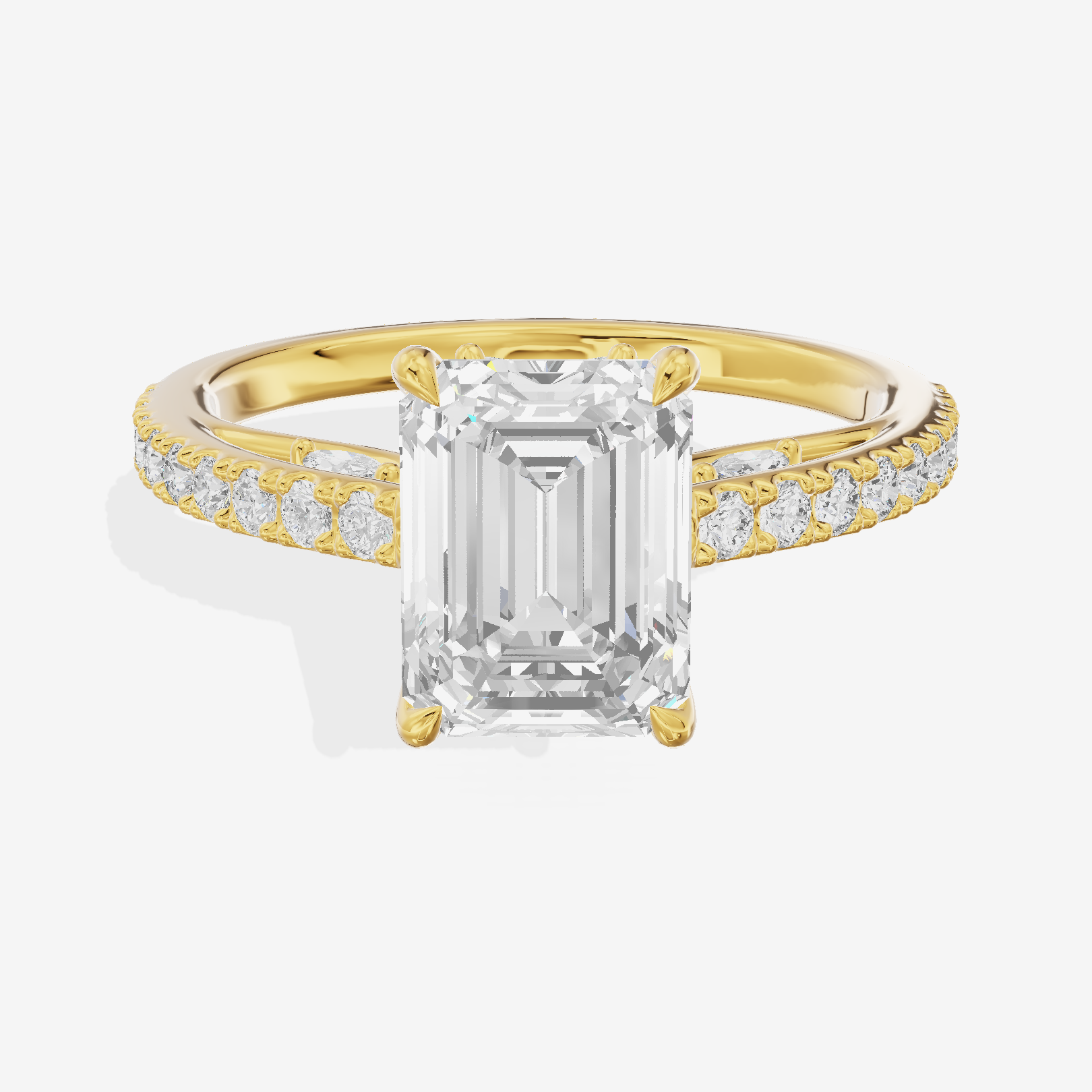 Twine Cathedral 1.8mm Emerald Solitaire Engagement Ring (1/2 ct. tw.) in 18K Yellow Gold