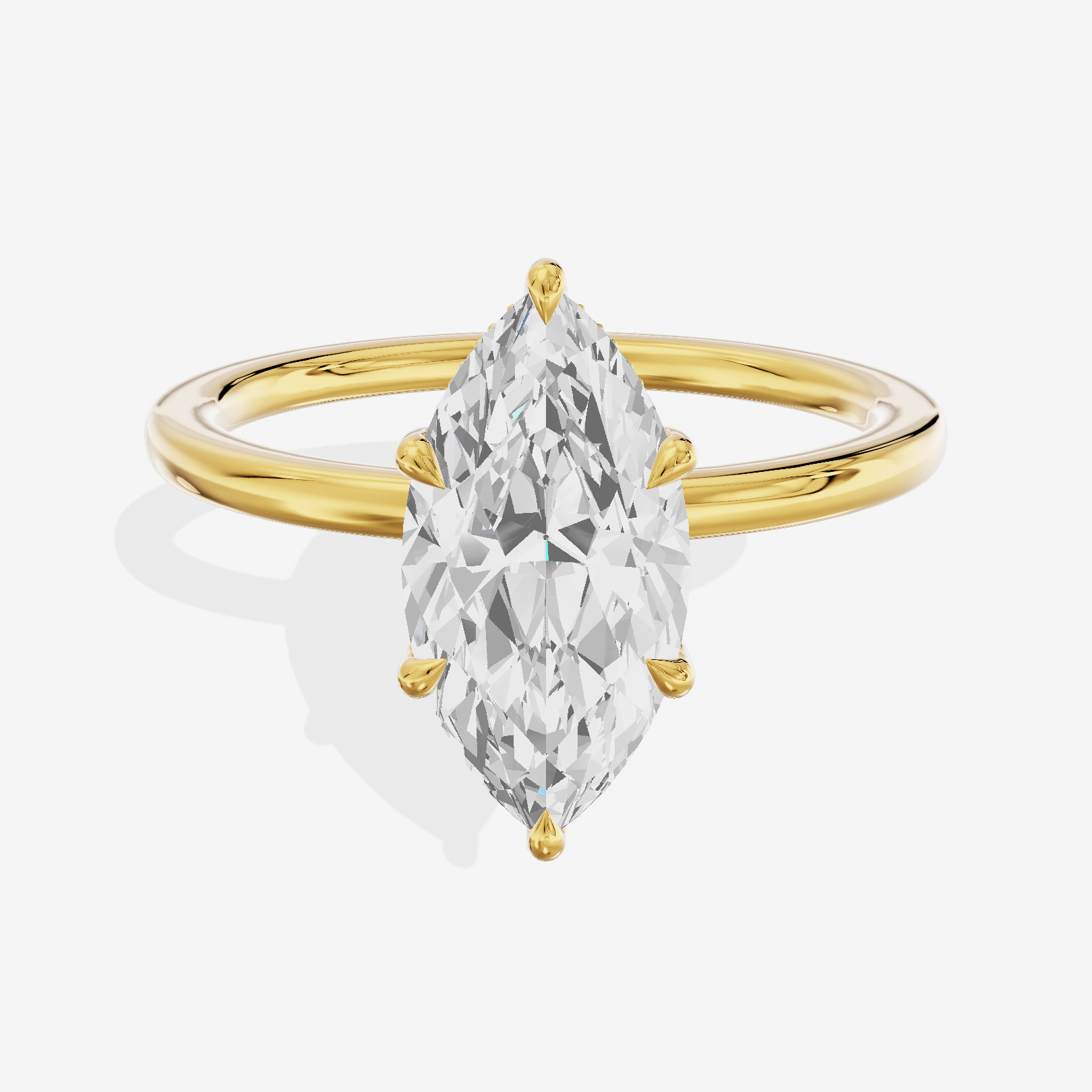 Grand Cherubine Marquise Engagement Ring with Side Stones (1/4 ct. tw.) in 18K Yellow Gold