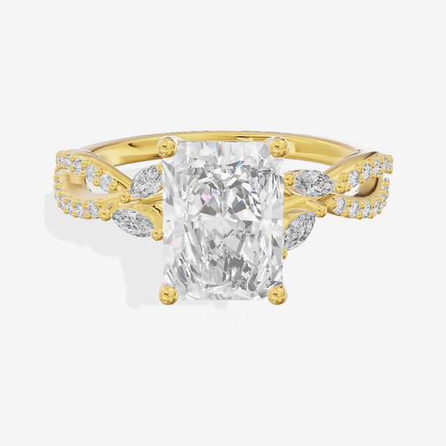 Luxe Domeline 1.5mm Radiant Solitaire Engagement Ring (1/8 ct. tw.) in 14K Yellow Gold