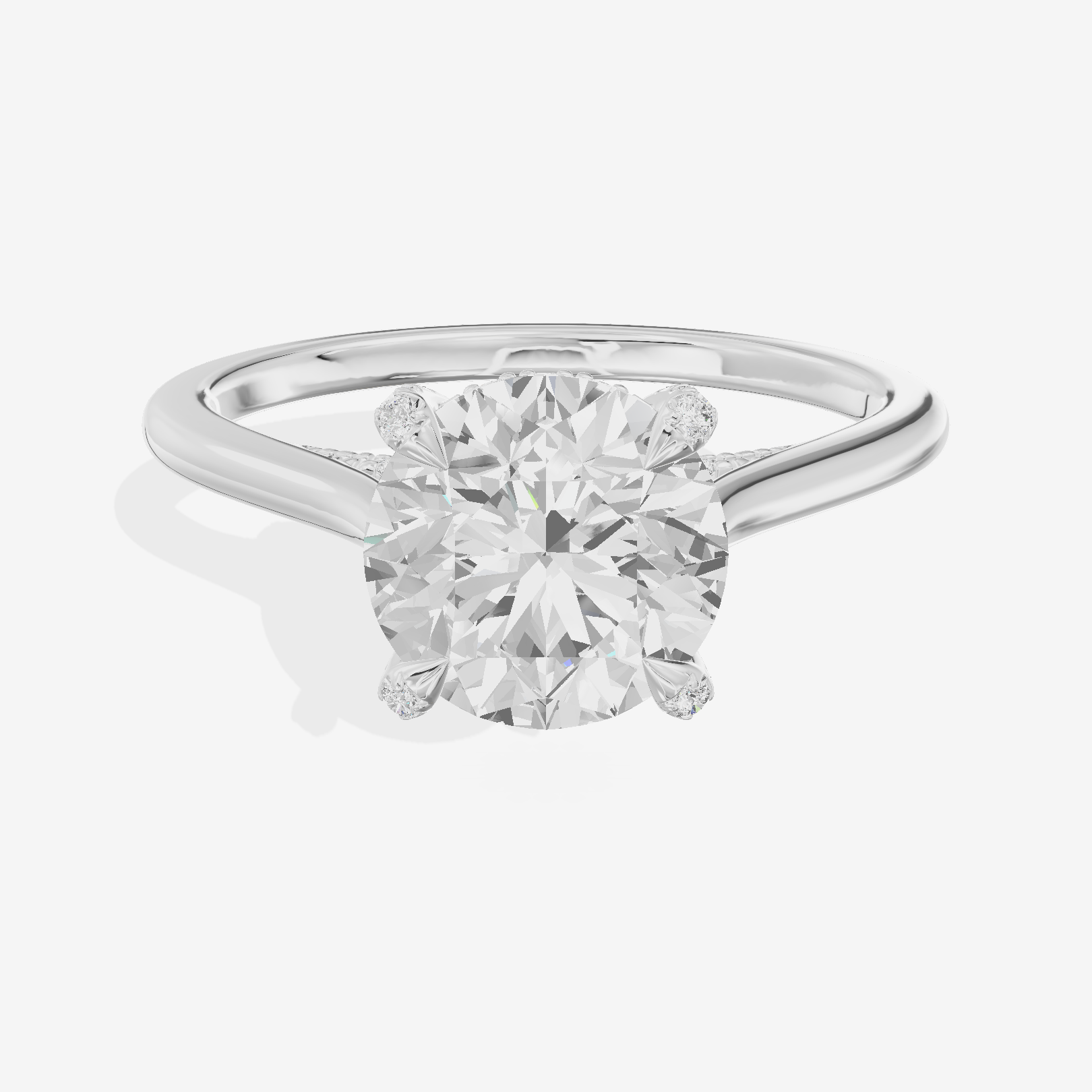 Grand Vowsae Round Engagement Ring with Side Stones (1/5 ct. tw.) in 14K White Gold
