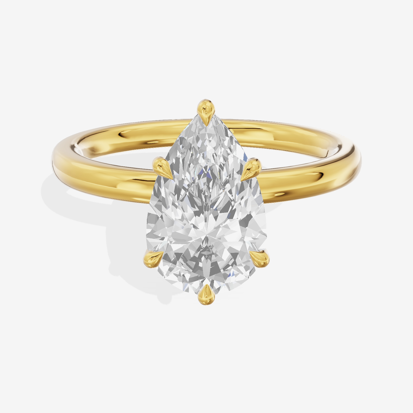 Tensare Halo Pear Engagement Ring (1/4 ct. tw.) in 14K Yellow Gold