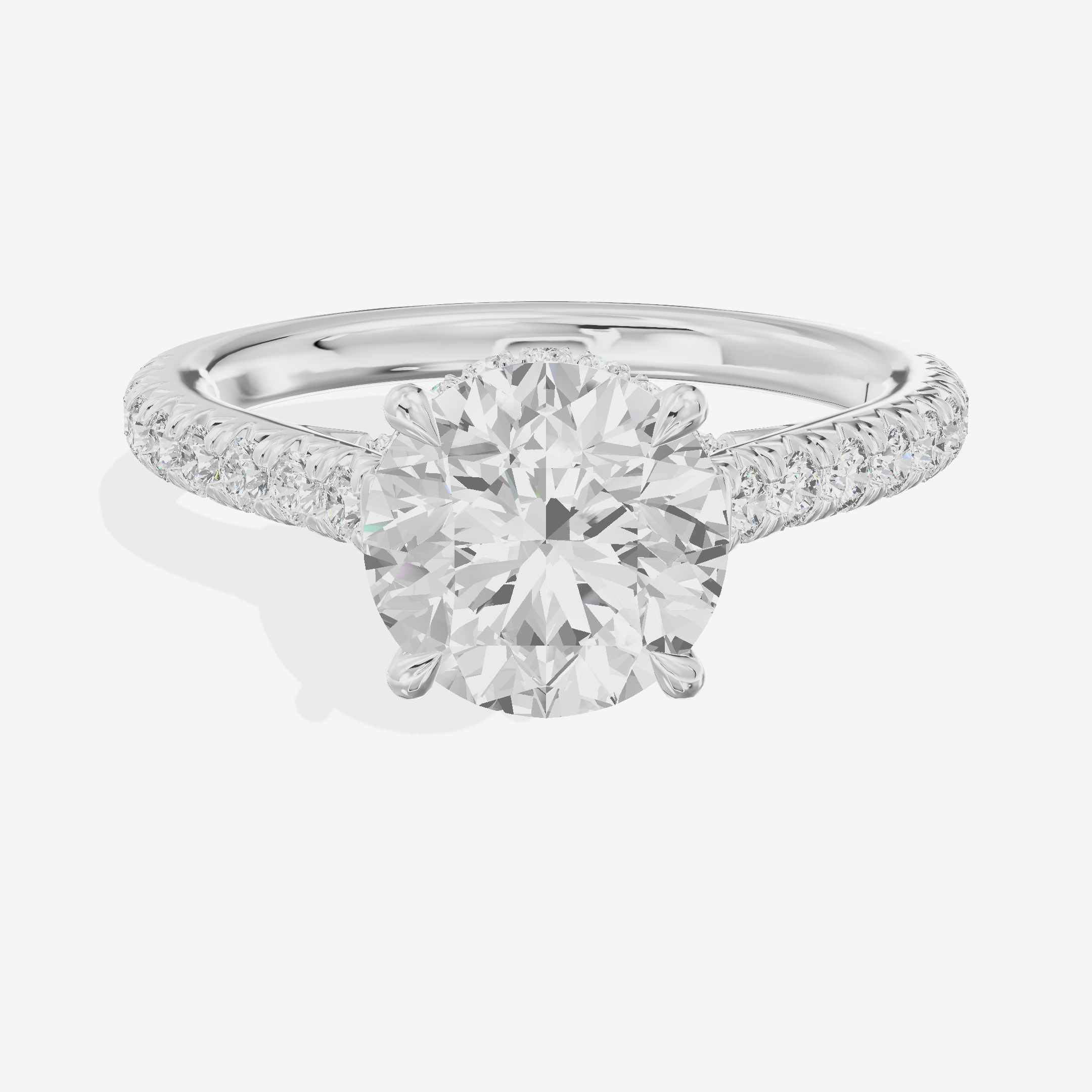 Classic Lightwoven Round Engagement Ring with Side Stones (1/4 ct. tw.) in Platinum