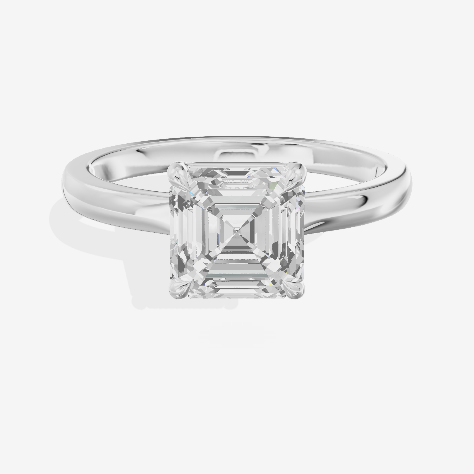 Lumina Ring 2mm Asscher Solitaire Engagement Ring in 14K White Gold