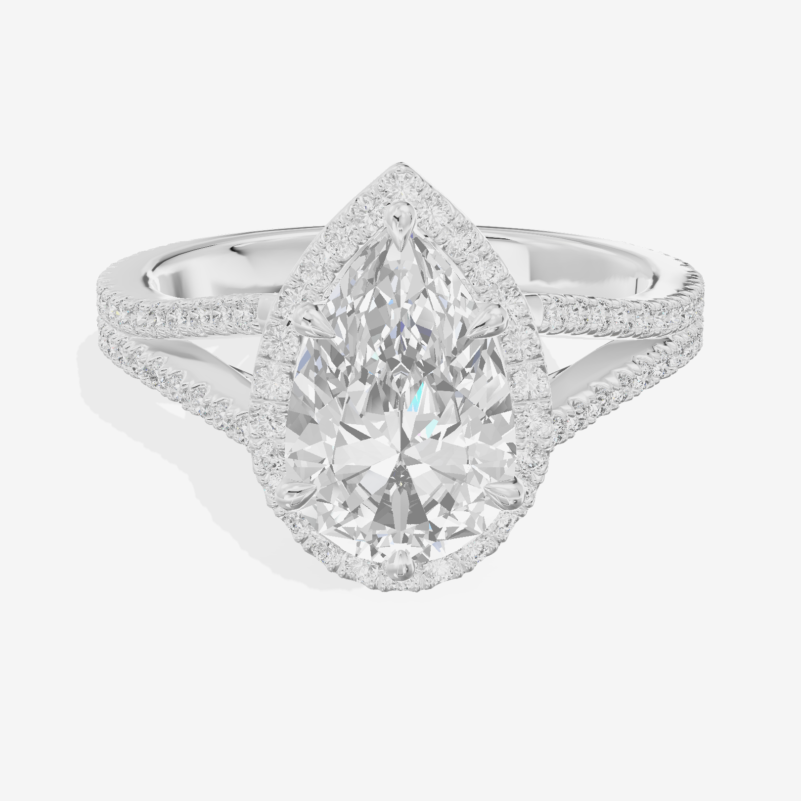 Vintage Adorae Pear Hidden Halo Engagement Ring (2/5 ct. tw.) in Platinum
