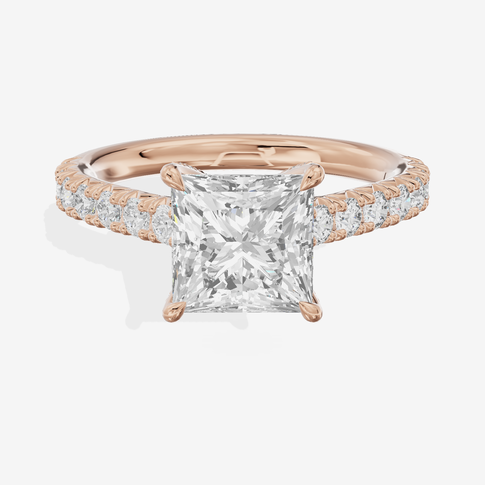 One of One Hidden Halo Princess Engagement Ring (1/2 ct. tw.) in 18K Rose Gold