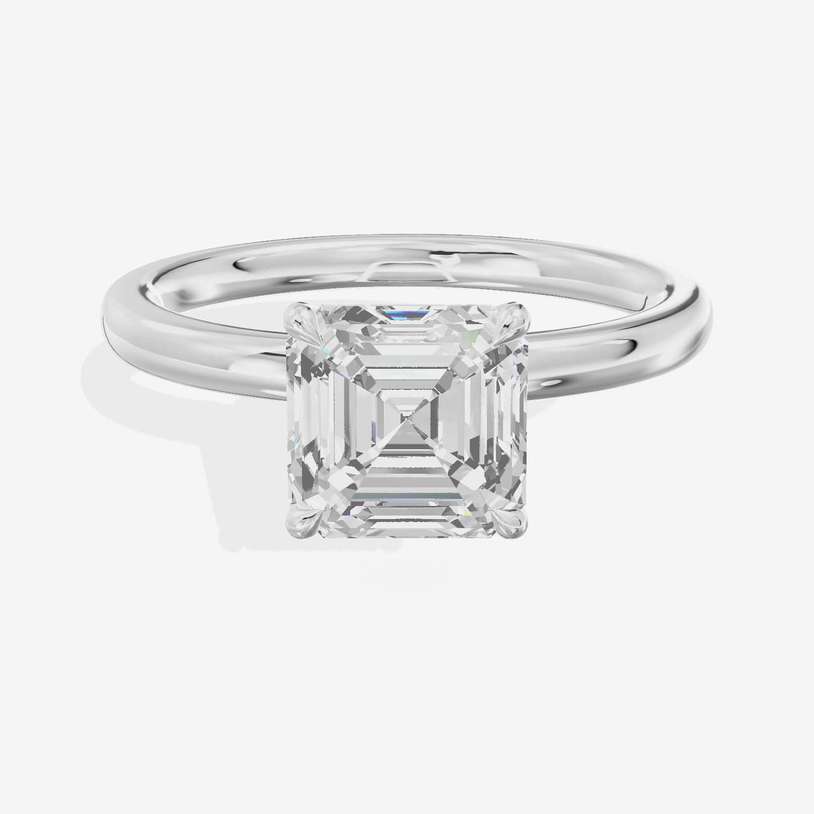Tensare Halo Asscher Engagement Ring (1/4 ct. tw.) in 14K White Gold