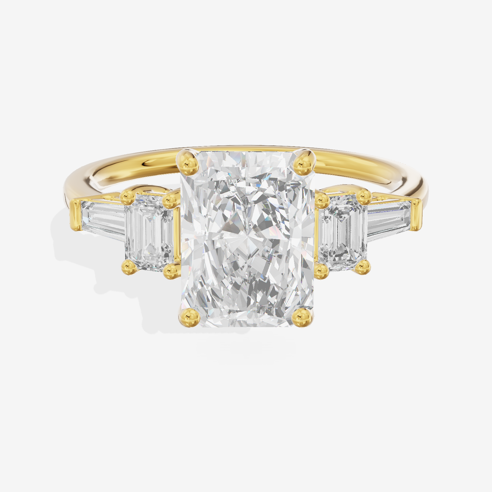 Vowsae Five Stone Radiant Engagement Ring (3/4 ct. tw.) in 14K Yellow Gold