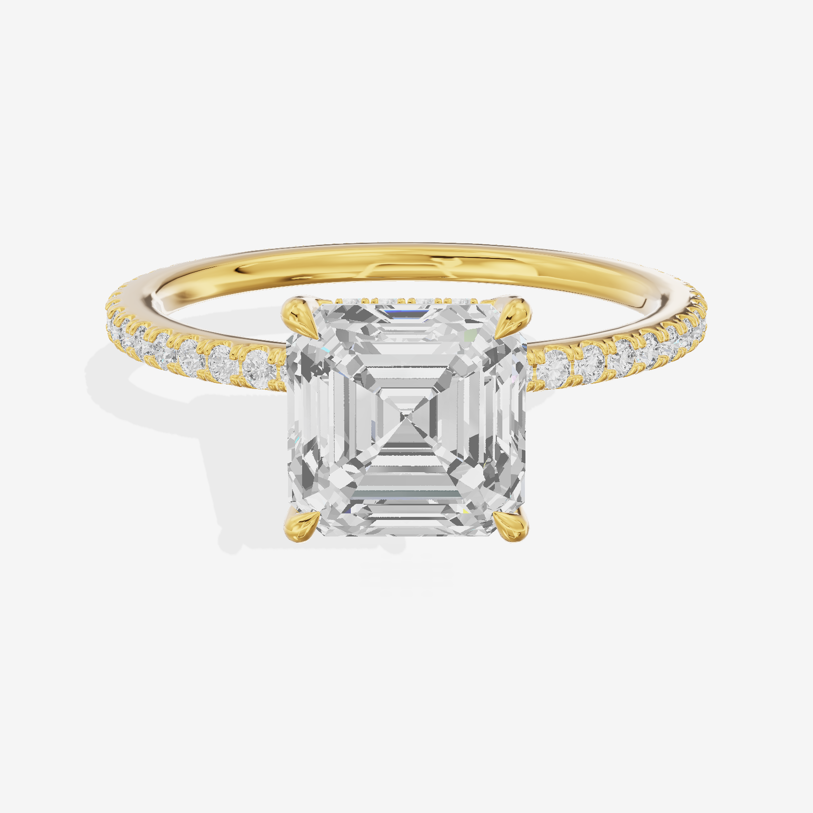 Mirelle Asscher Hidden Halo Engagement Ring (1/3 ct. tw.) in 14K Yellow Gold