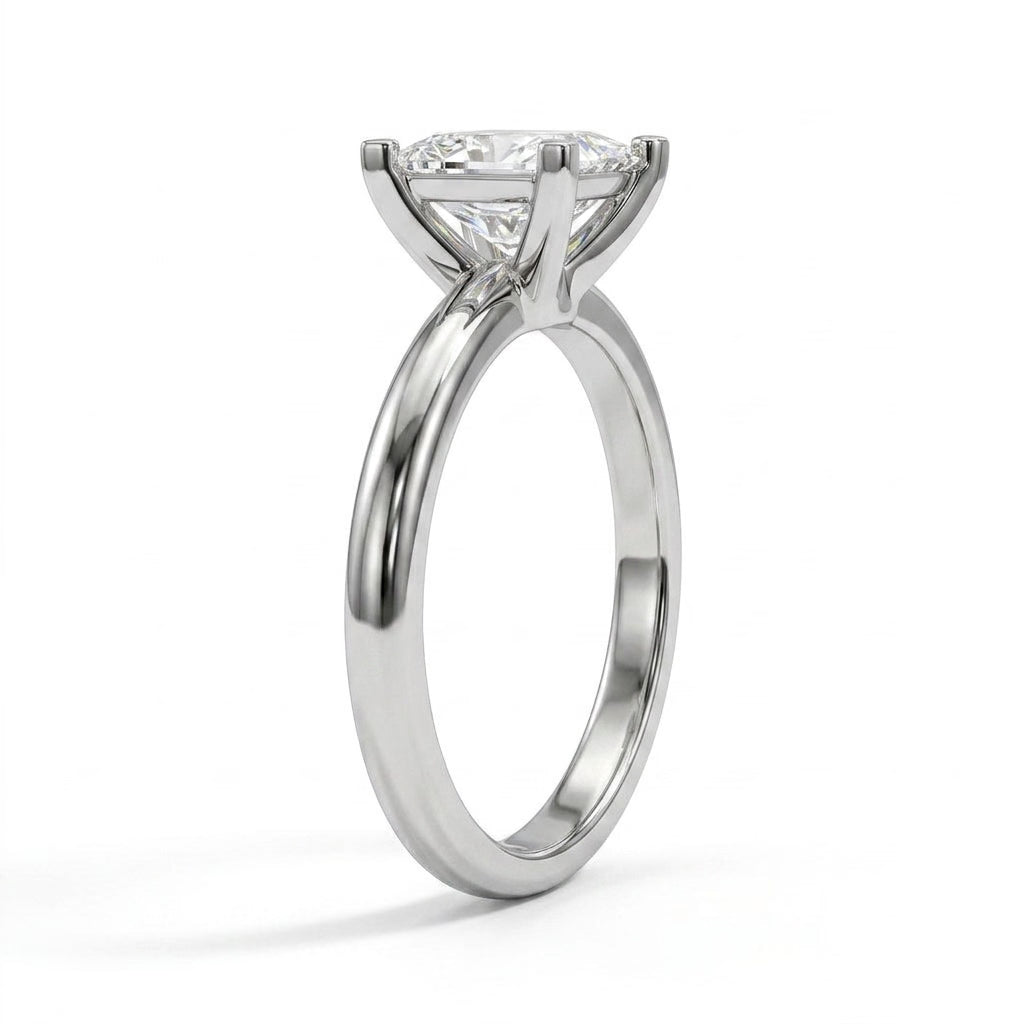 Solitaire Princess Engagement Ring (2.01 ct.) in Platinum