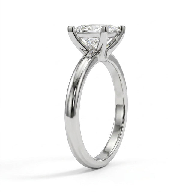 Solitaire Princess Engagement Ring (2.01 ct.) in Platinum