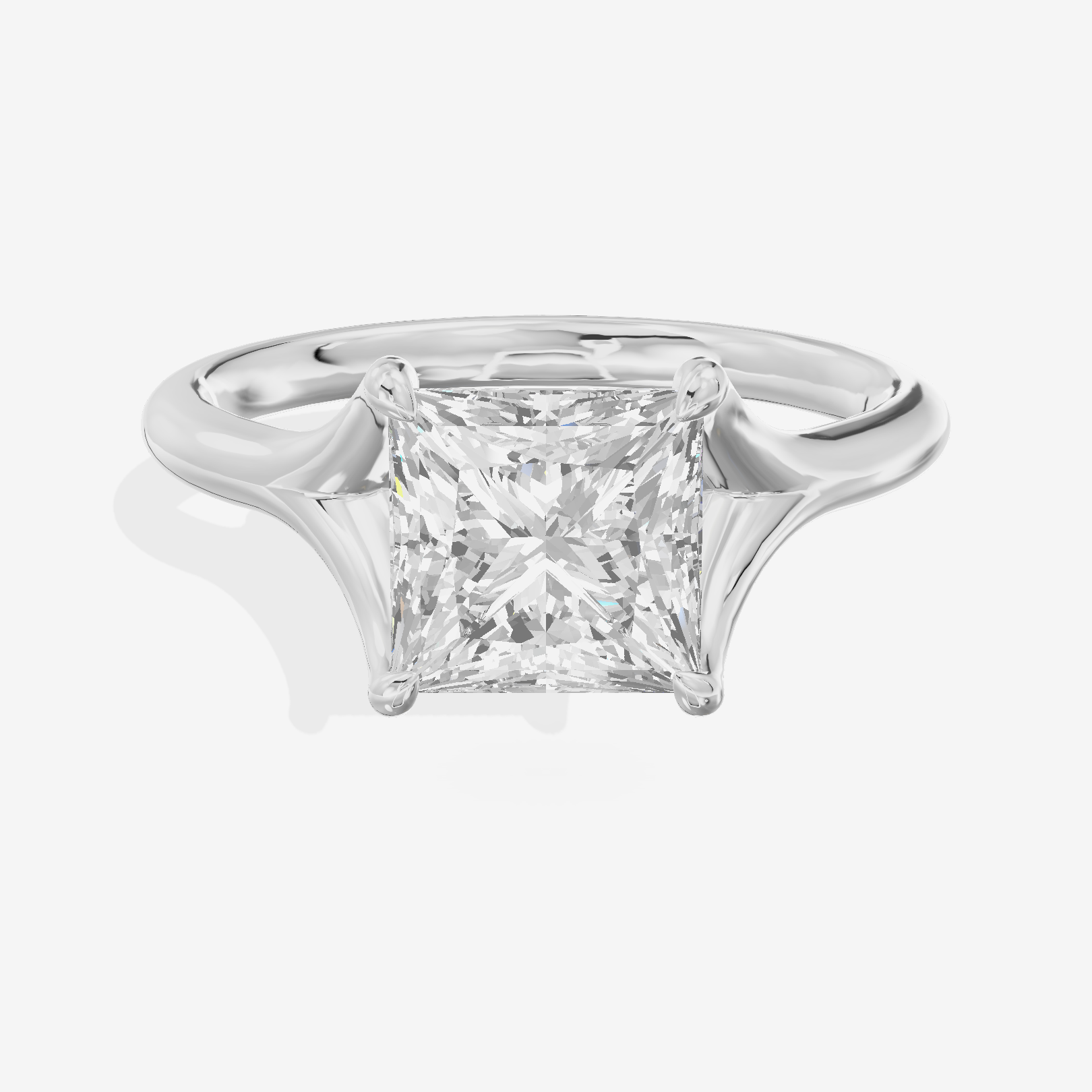 One of One Grand 3mm Princess Solitaire Engagement Ring (1/3 ct. tw.) in 14K White Gold