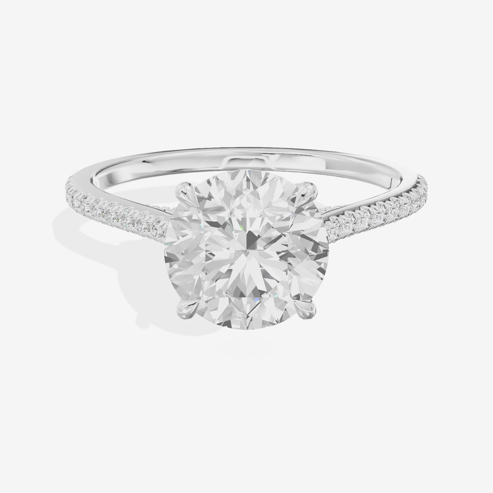 Luxe Aimora Round Engagement Ring with Side Stones (1/4 ct. tw.) in Platinum