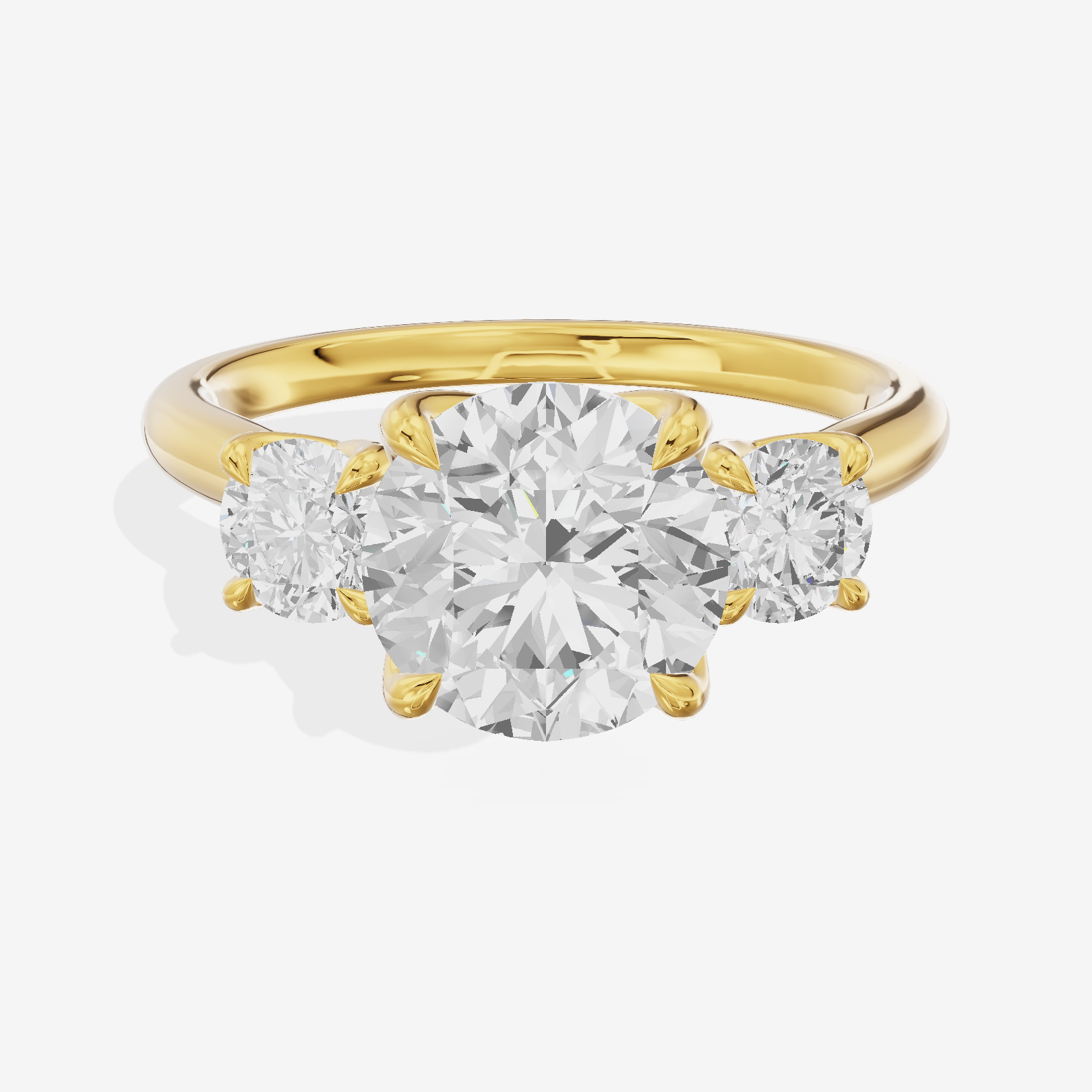 Grand Triade Round Three Stone Engagement Ring (2/5 ct. tw.) in 14K Yellow Gold