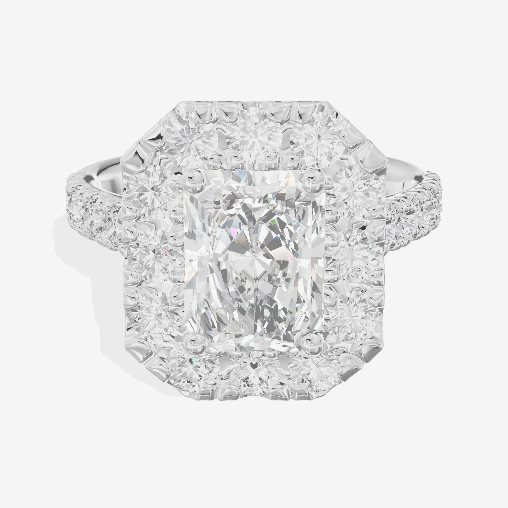 Liviana Halo Radiant Engagement Ring (1/4 ct. tw.) in 14K White Gold