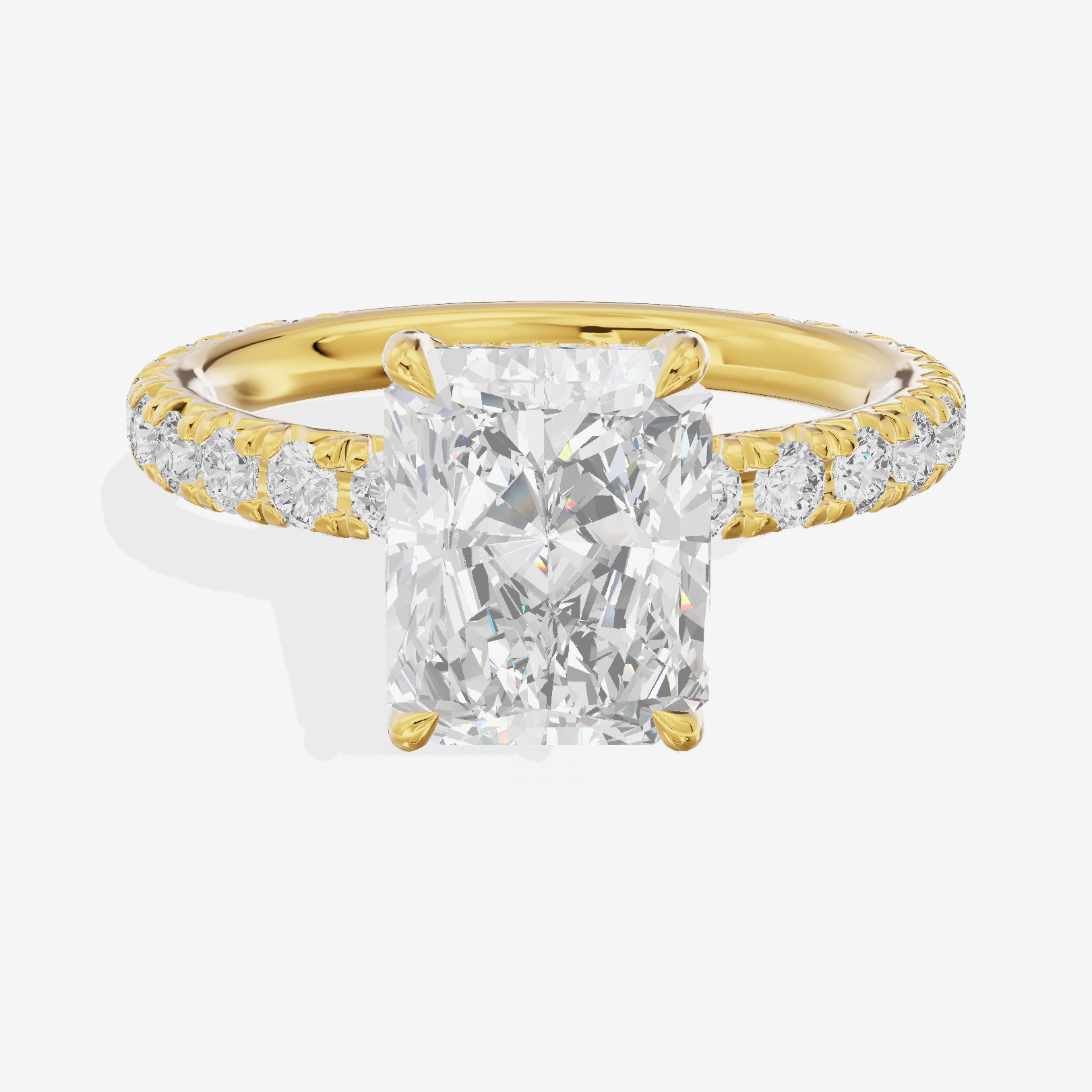 Eternal Coeurine Radiant Engagement Ring with Side Stones (3/5 ct. tw.) in 14K Yellow Gold