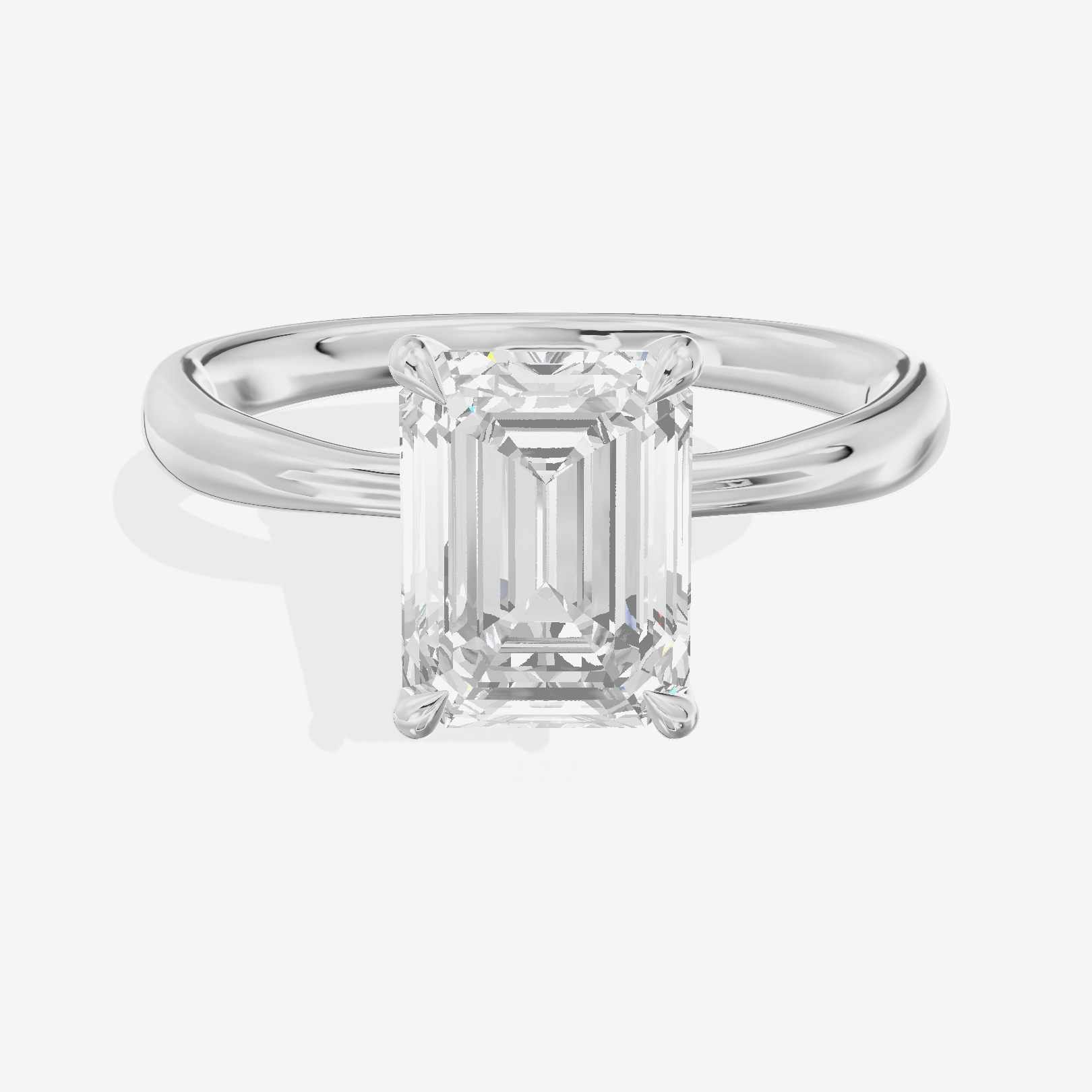 Classic Aimora 2.7mm Emerald Solitaire Engagement Ring in Platinum