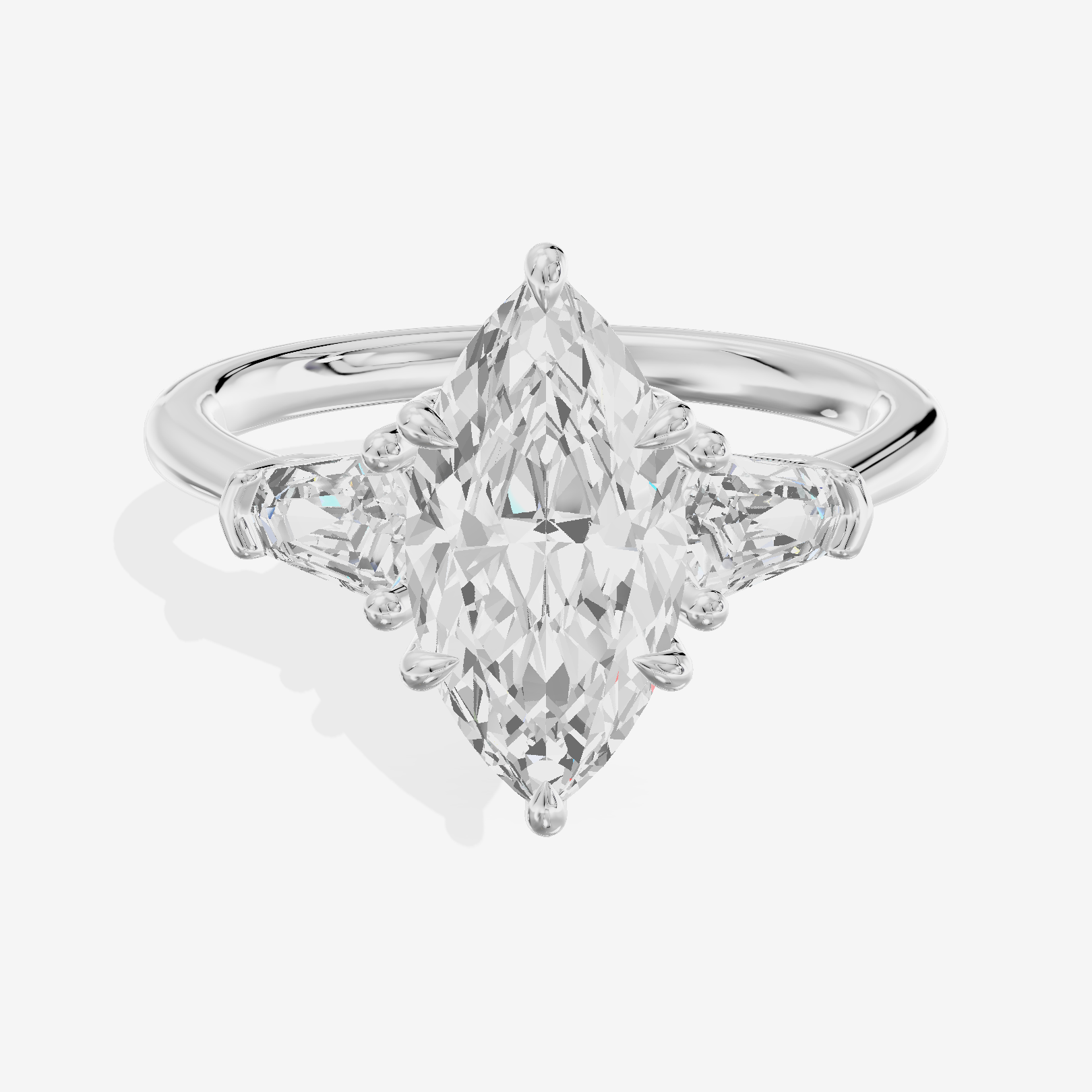 Maia Three Stone Marquise Engagement Ring (1/4 ct. tw.) in 14K White Gold