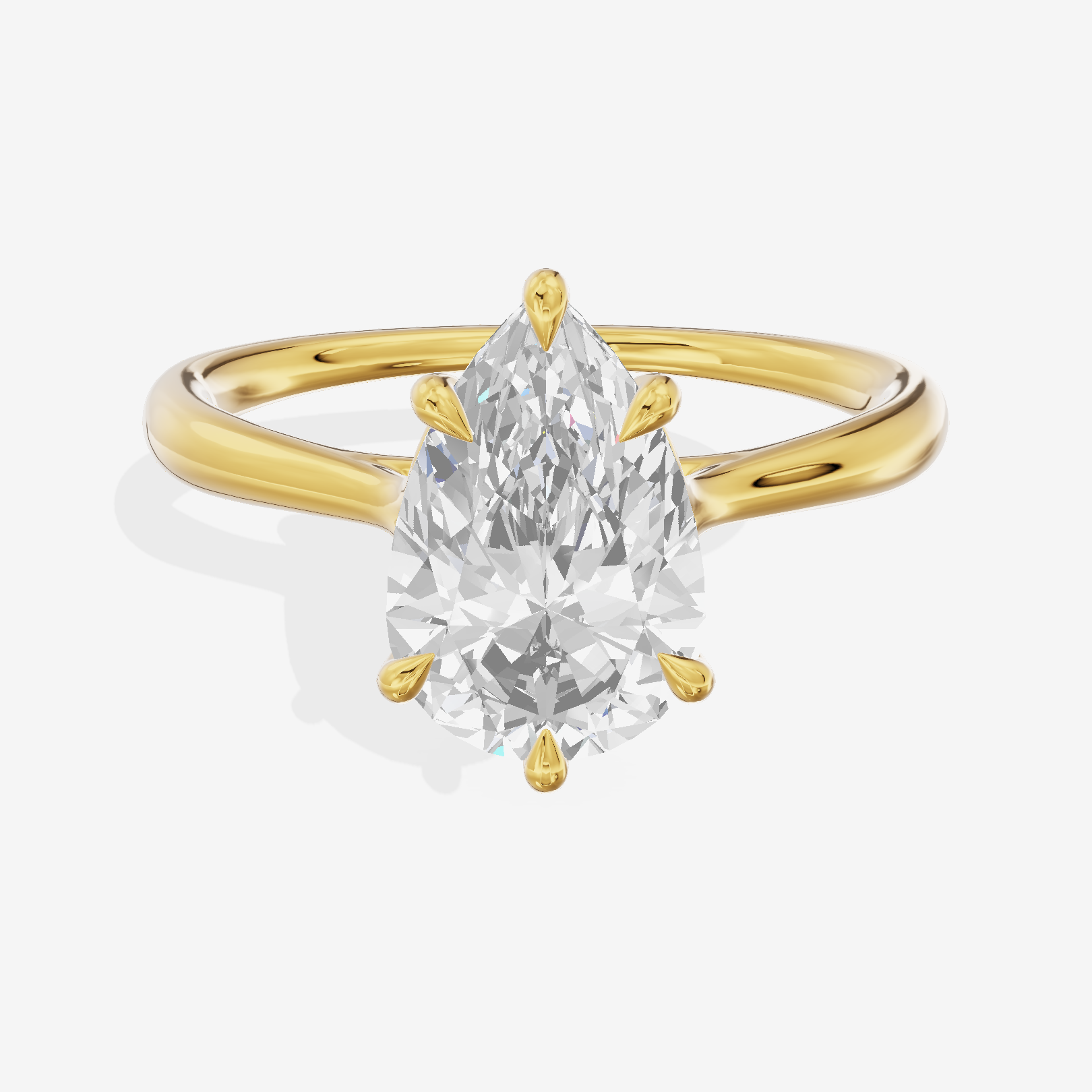 Mayrelle 2mm Pear Solitaire Engagement Ring in 14K Yellow Gold