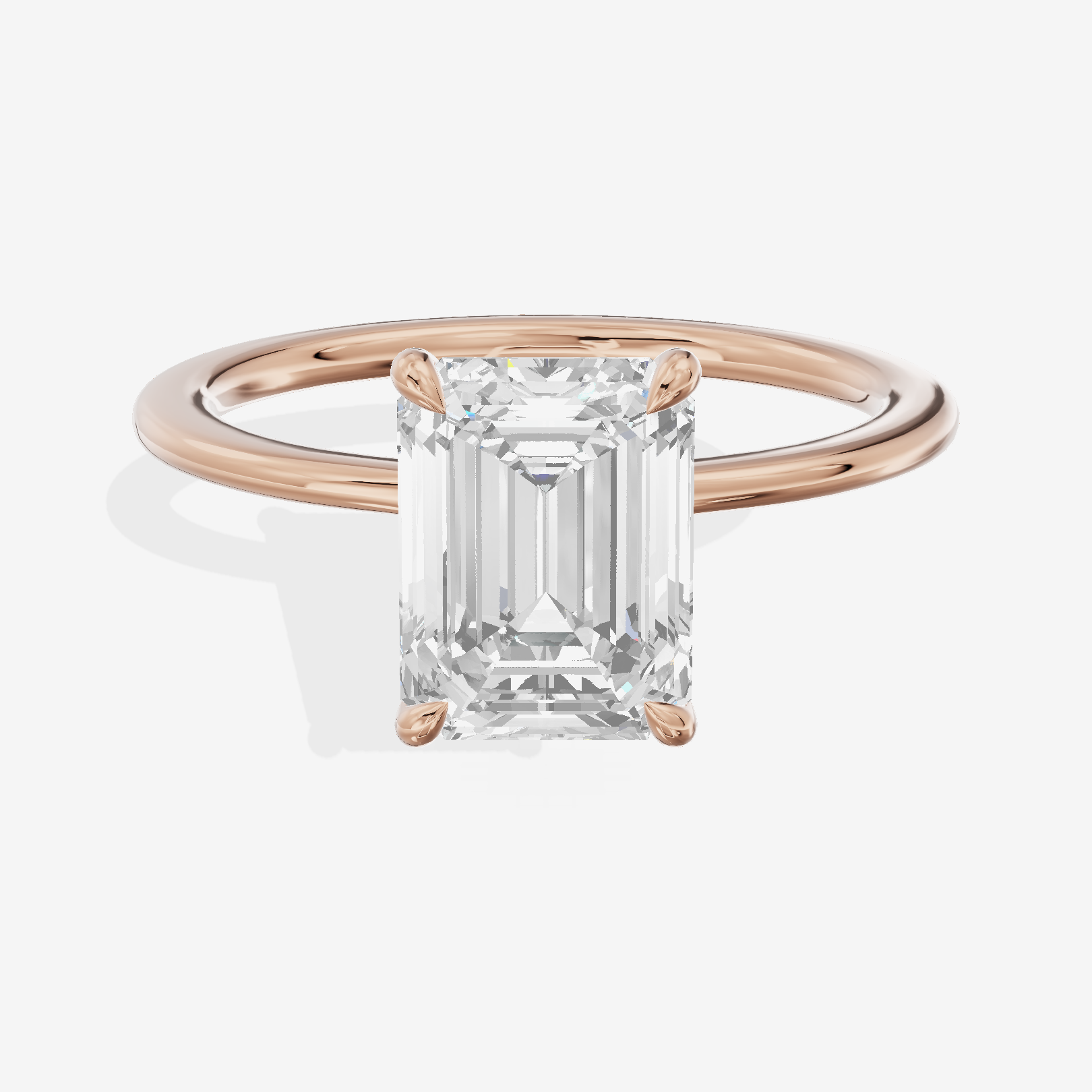 Adorae Halo Emerald Engagement Ring (1/15 ct. tw.) in 14K Rose Gold