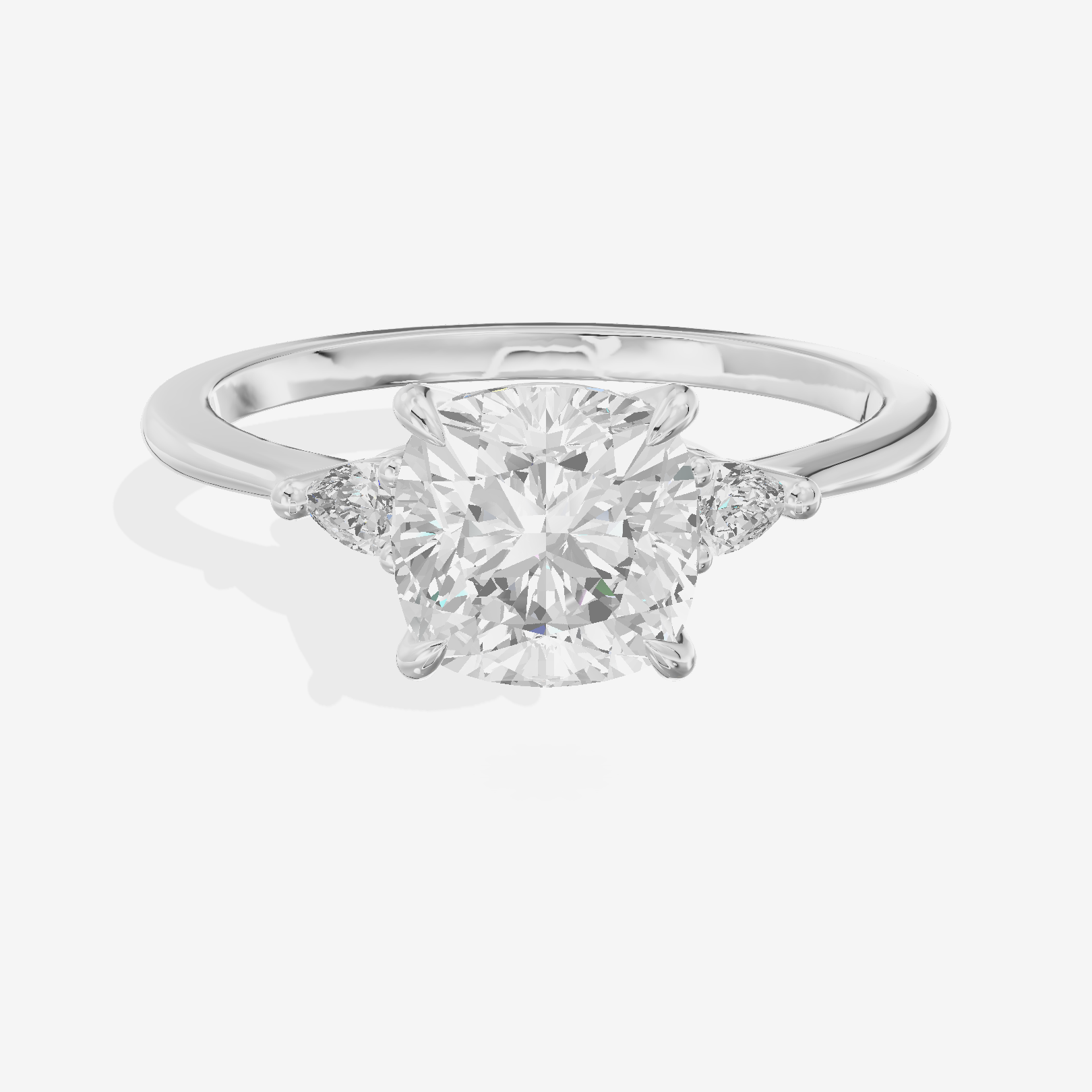 Lateria Three Stone Cushion Engagement Ring (1/2 ct. tw.) in Platinum