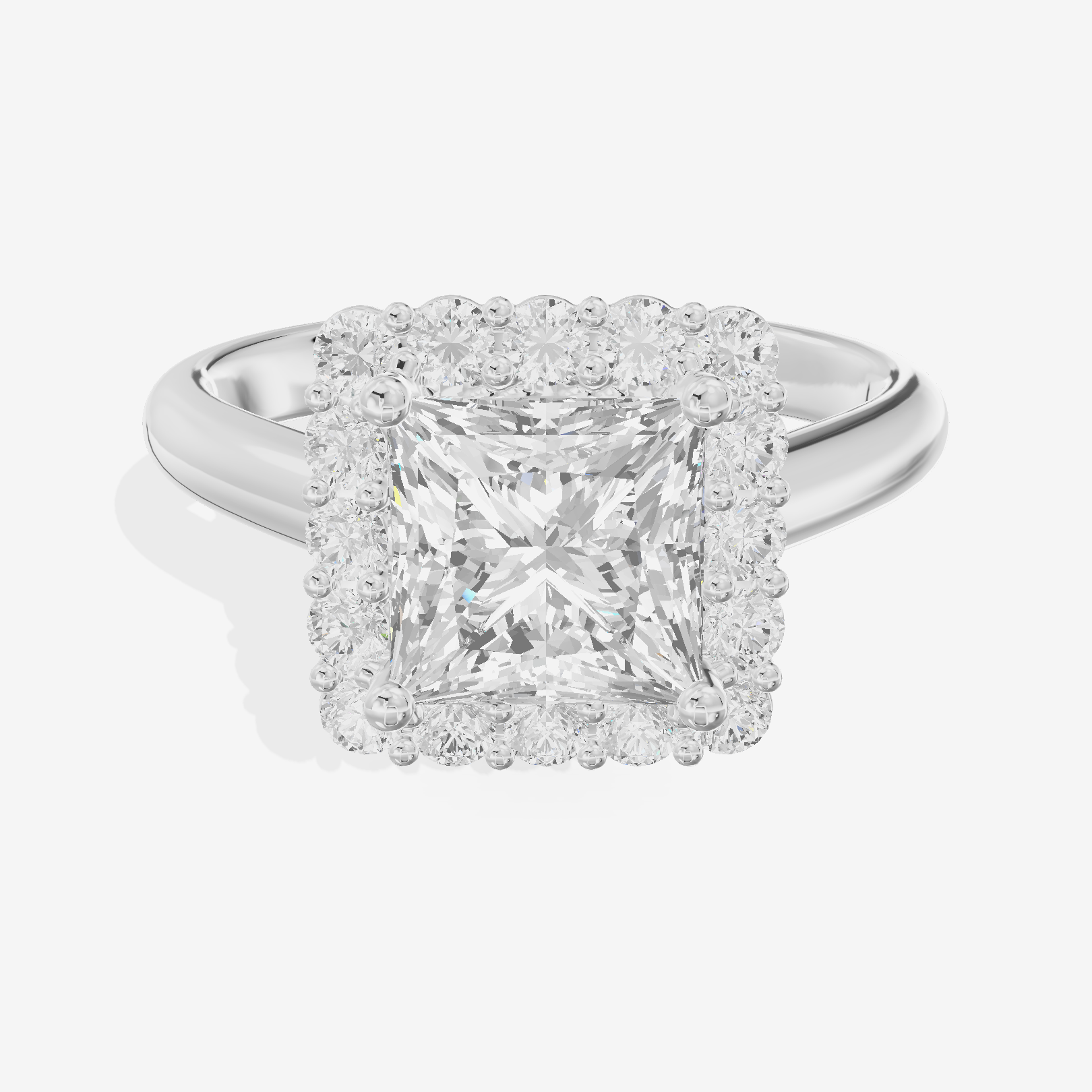 Liviana Princess Halo Engagement Ring (2/5 ct. tw.) in 18K White Gold