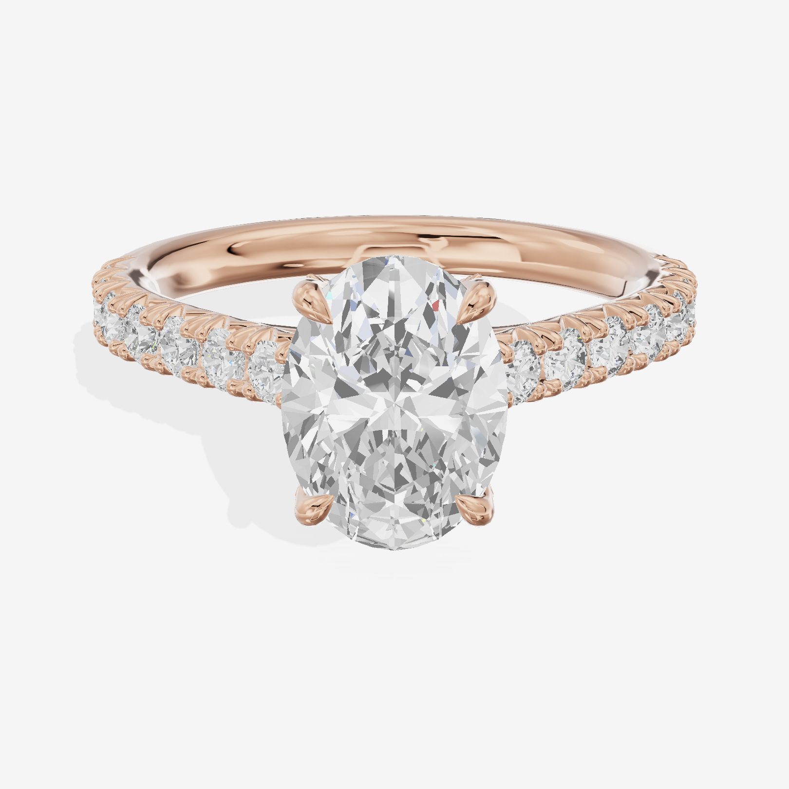 One of One Hidden Halo Oval Engagement Ring (1/2 ct. tw.) in 14K Rose Gold