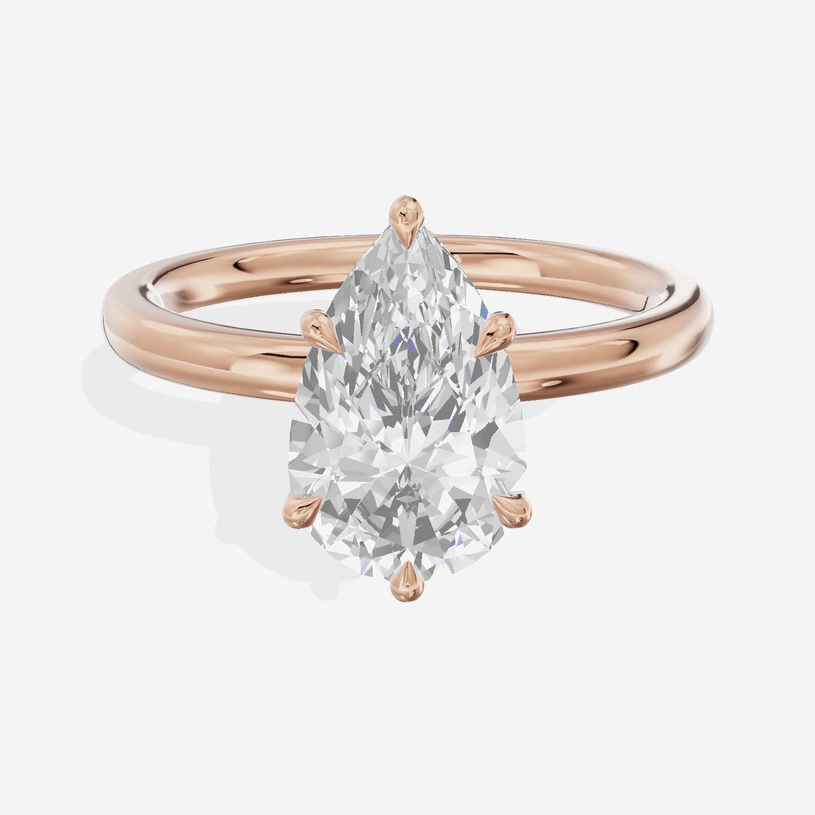 Tensare Halo Pear Engagement Ring (1/4 ct. tw.) in 18K Rose Gold