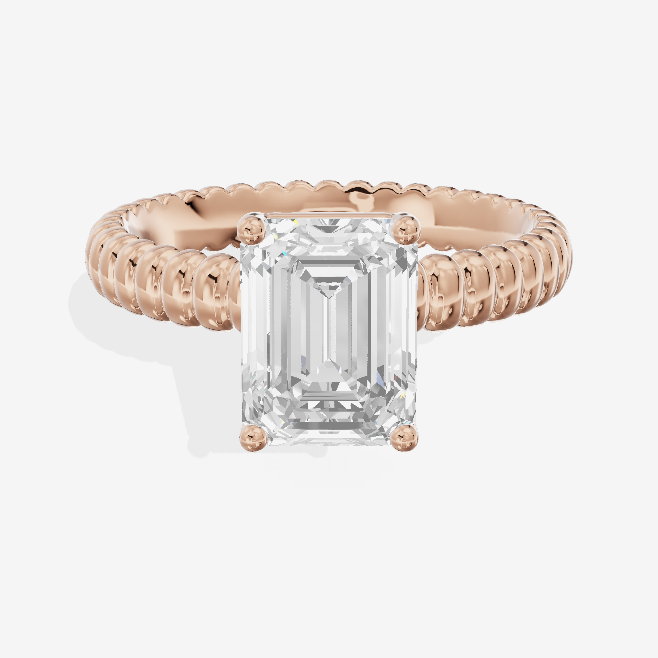Vintage Aimora 1.8mm Emerald Solitaire Engagement Ring in 18K Rose Gold
