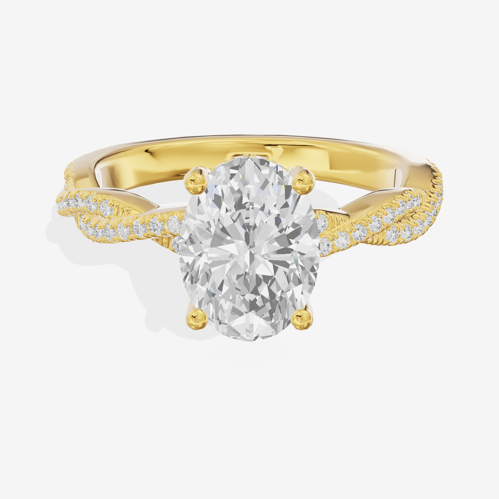 Luxe Twine Oval Twisted Engagement Ring (1/3 ct. tw.) in 18K Yellow Gold