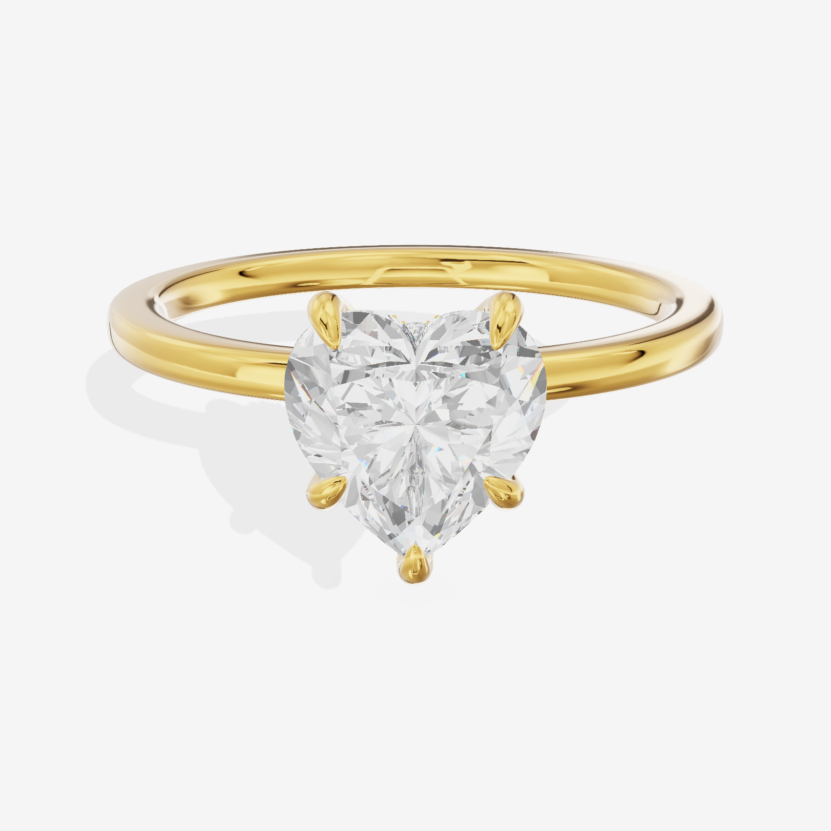 Sincere Halo Heart Engagement Ring (1/15 ct. tw.) in 18K Yellow Gold
