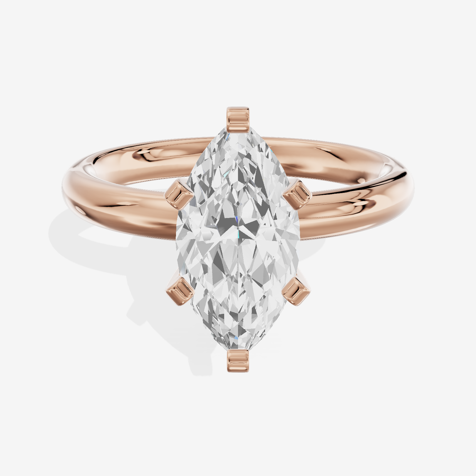 Hallowed Selenia 2.5mm Marquise Comfort Fit Engagement Ring in 18K Rose Gold