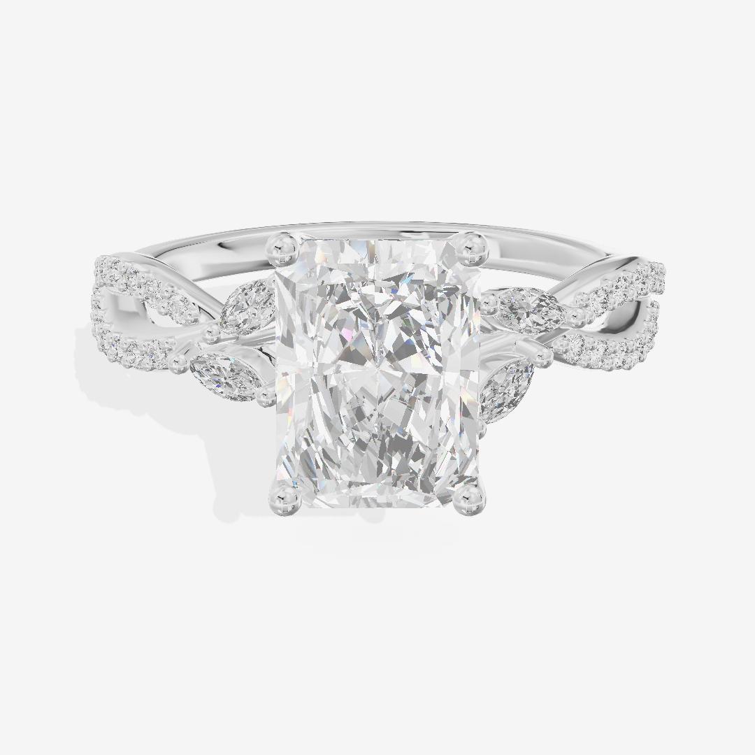 Luxe Domeline 1.5mm Radiant Solitaire Engagement Ring (1/8 ct. tw.) in Platinum