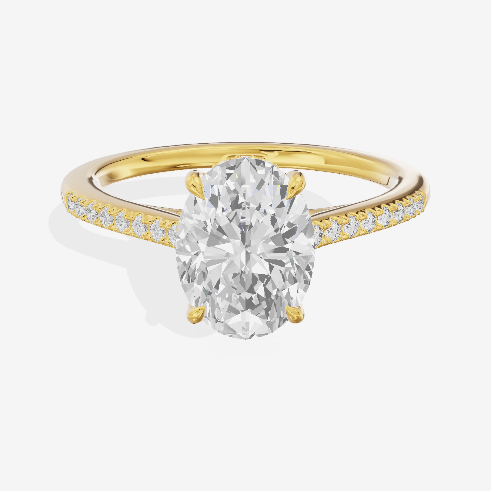 Twine Oval Engagement Ring with Side Stones (7/8 ct. tw.) in 18K Yellow Gold