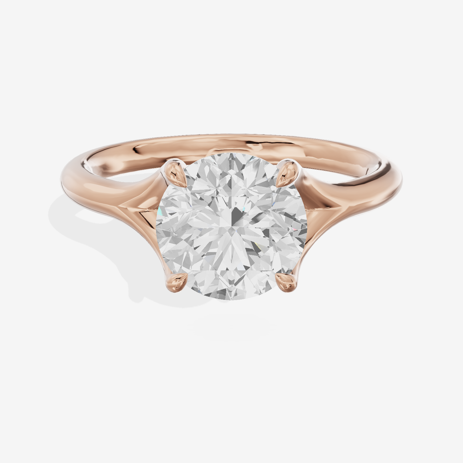 One of One Grand 3mm Round Solitaire Engagement Ring (1/3 ct. tw.) in 18K Rose Gold