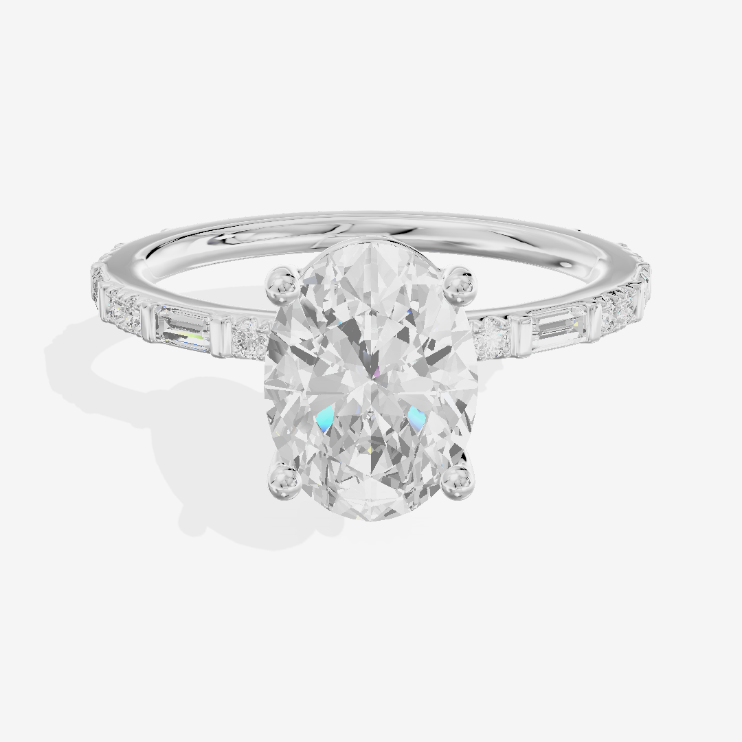 Selenia Cathedral 1.5mm Oval Solitaire Engagement Ring in Platinum