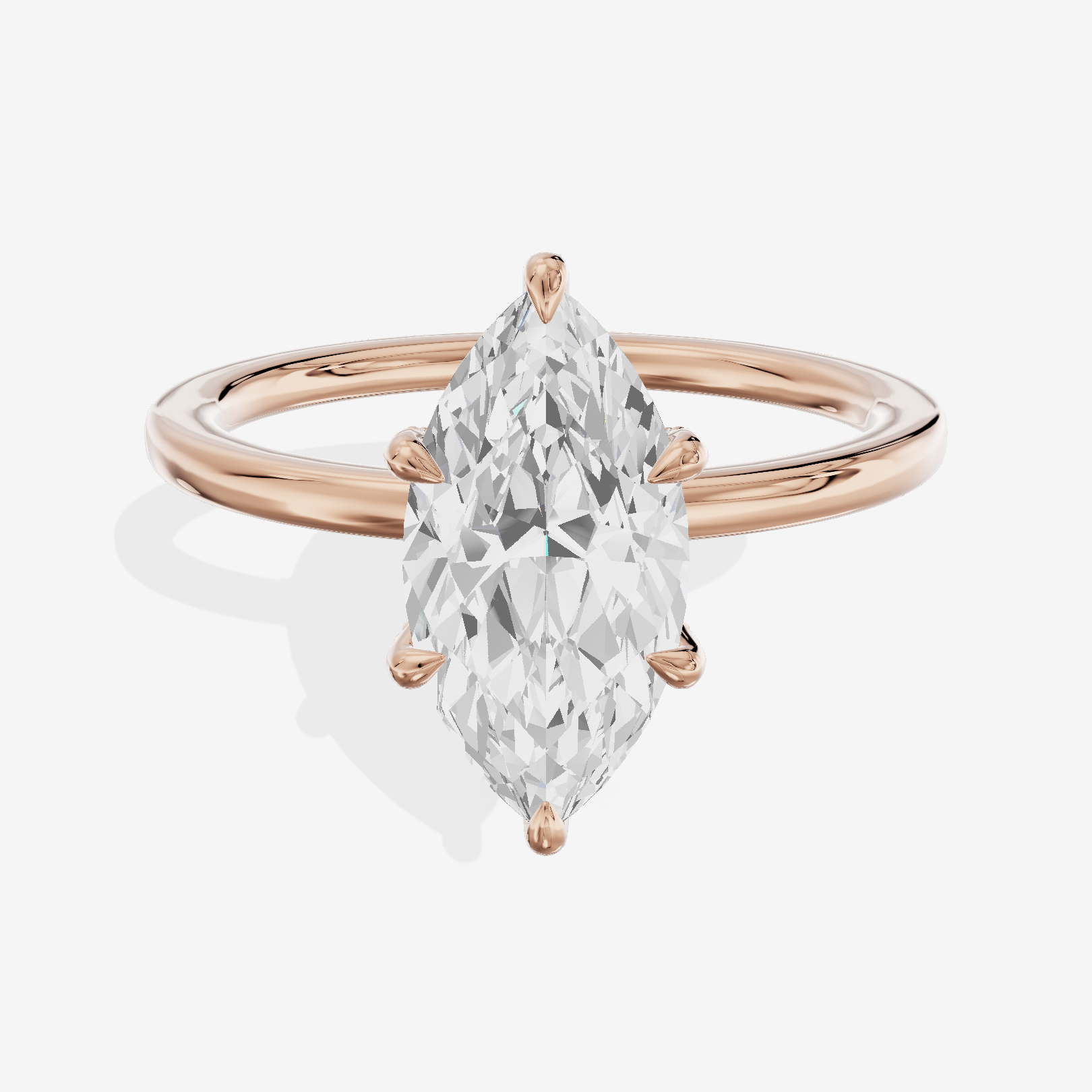 Lustrous Linger Marquise Engagement Ring with Side Stones (1/10 ct. tw.) in 18K Rose Gold