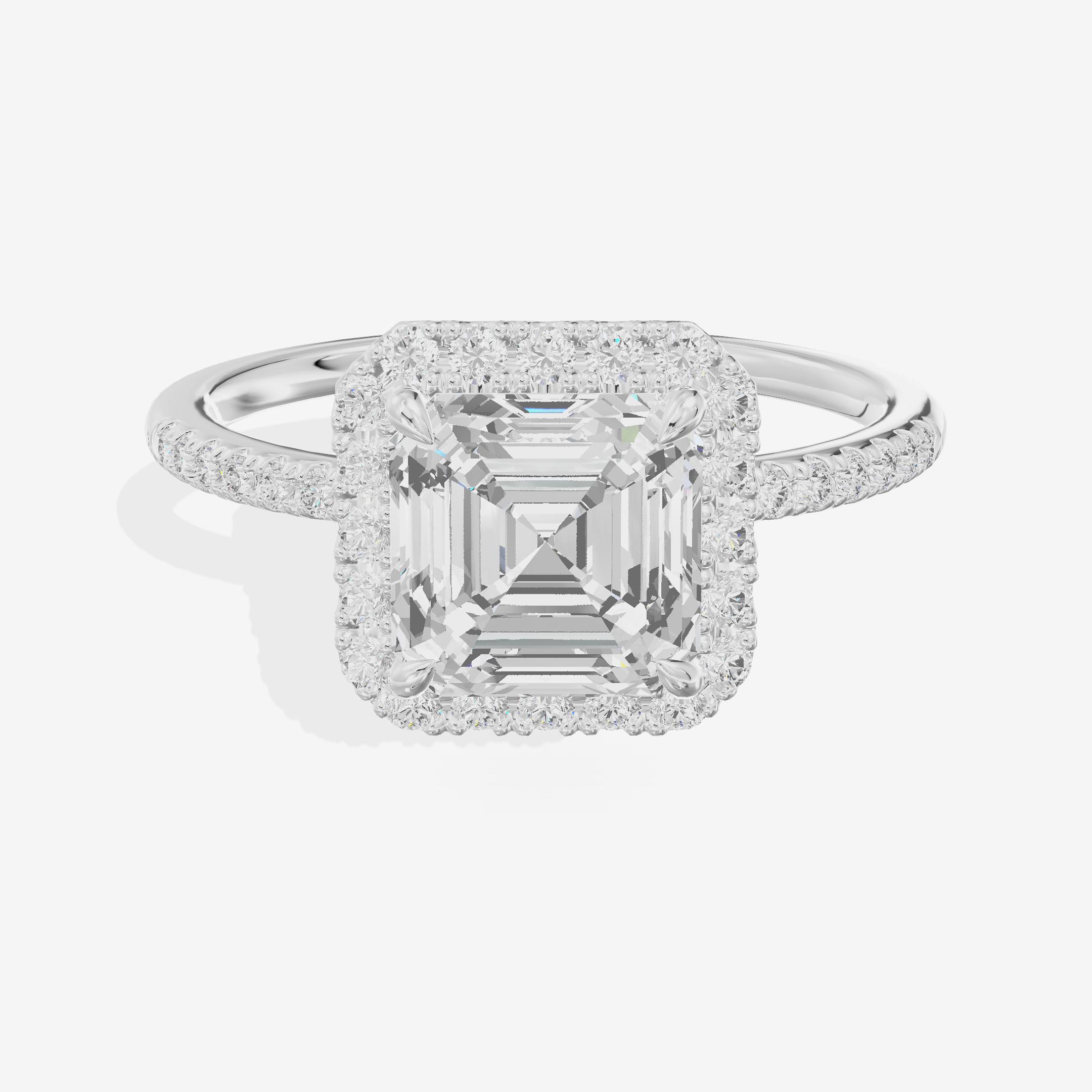 Luxe Linger Asscher Halo Engagement Ring (1/2 ct. tw.) in 14K White Gold