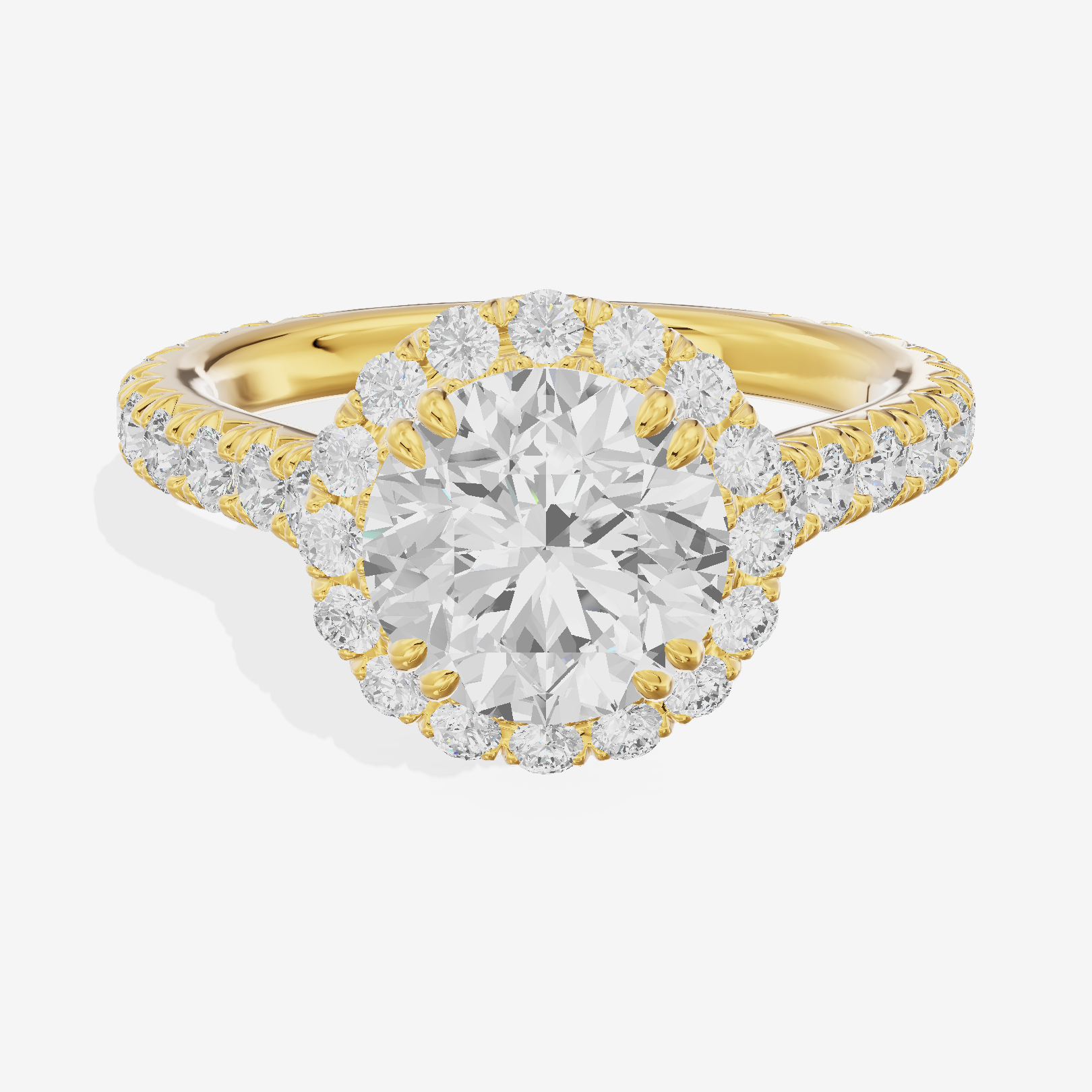One of One Halo Round Engagement Ring (3/4 ct. tw.) in 18K Yellow Gold