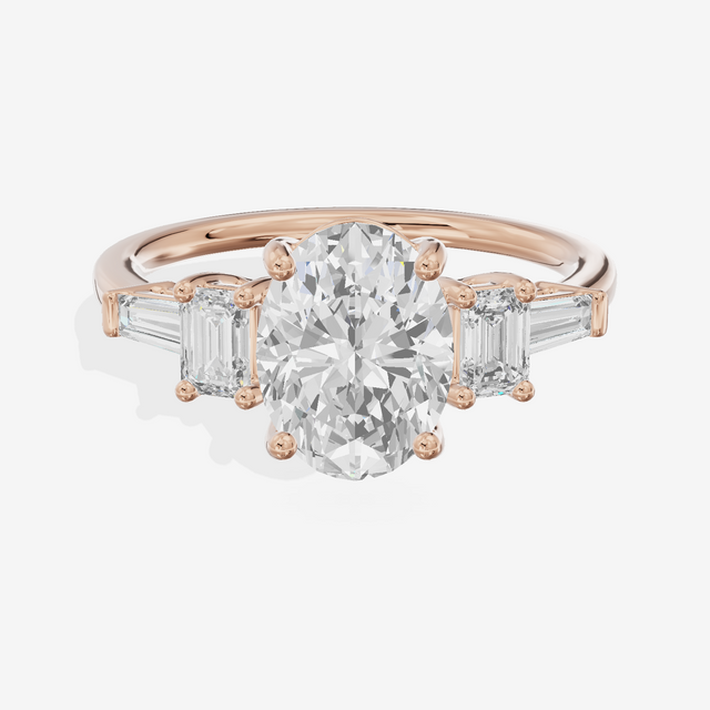 Vowsae Five Stone Oval Engagement Ring (3/4 ct. tw.) in 14K Rose Gold