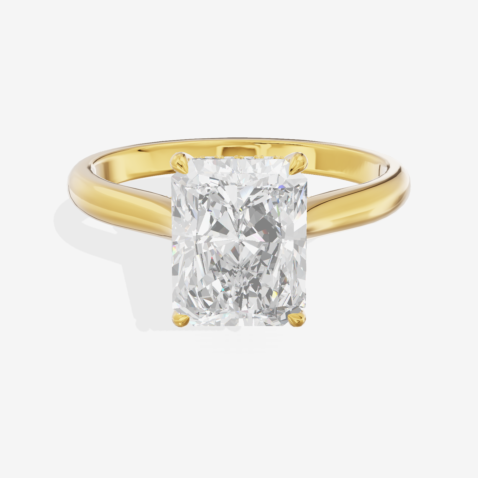 Grand Heartline Radiant Engagement Ring with Side Stones (3/4 ct. tw.) in 18K Yellow Gold