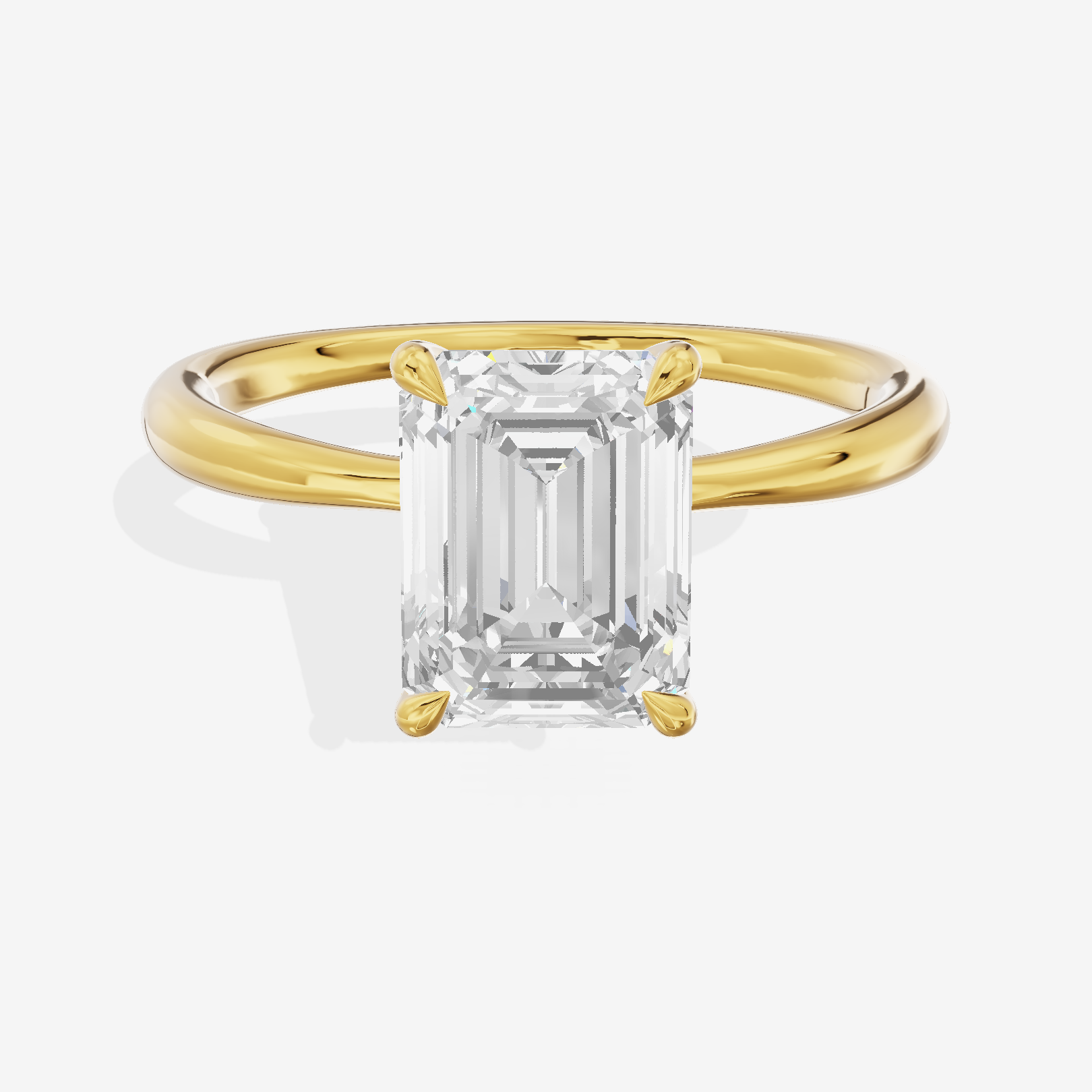 Whispered Aimora Emerald Solitaire Engagement Ring in 14K Yellow Gold