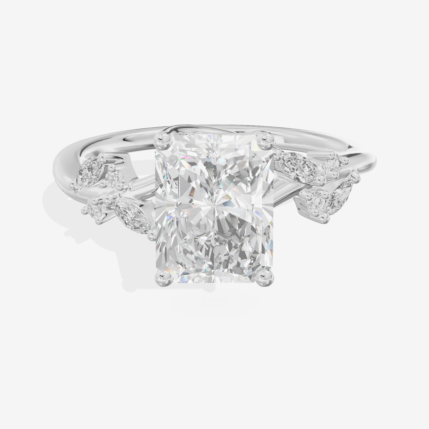 Vintage Trueheart Radiant Engagement Ring (1/6 ct. tw.) in 18K White Gold